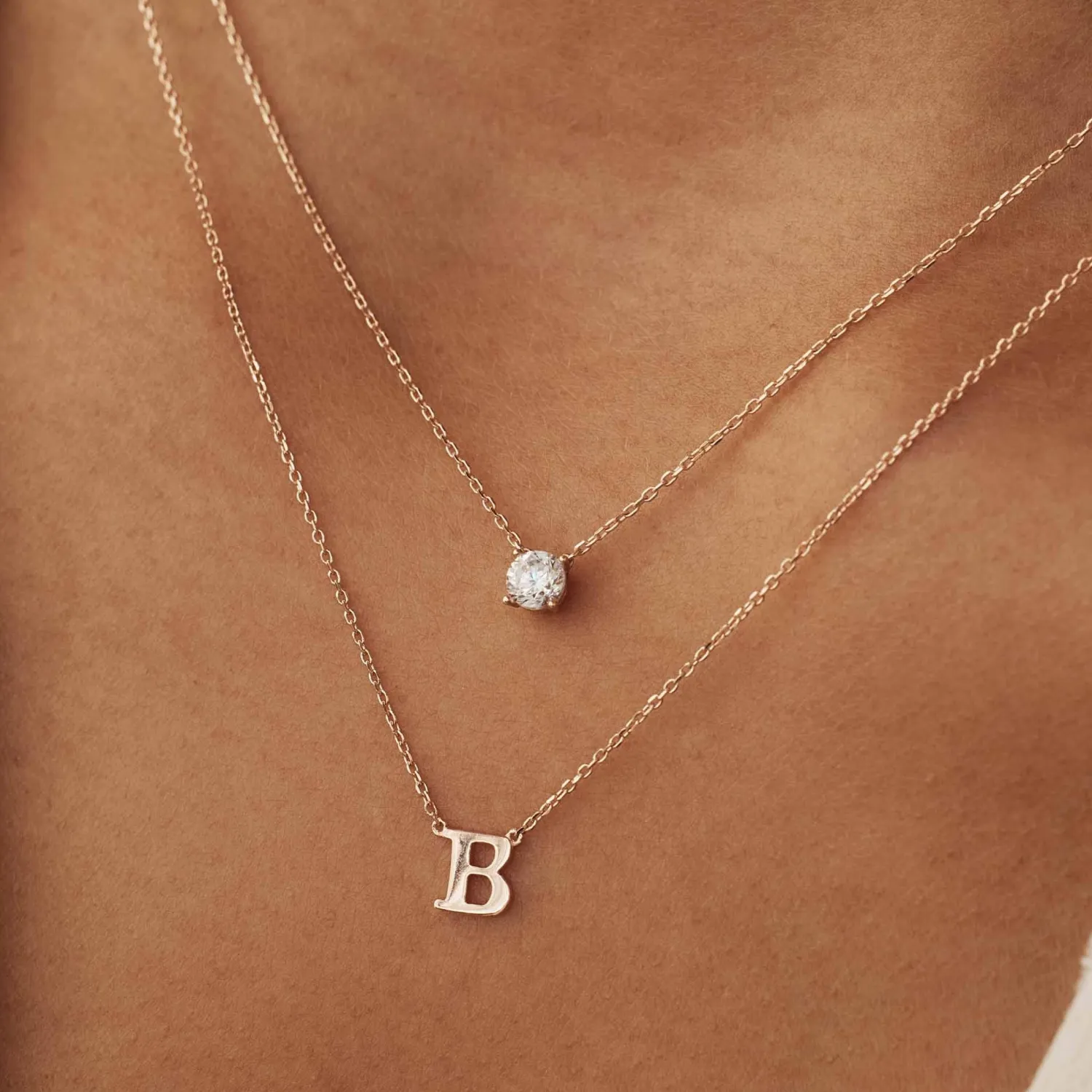 Online La Concorde Garance 14 karaat rosé gouden collier met zirkonia steentje Rosé Gouden Colliers