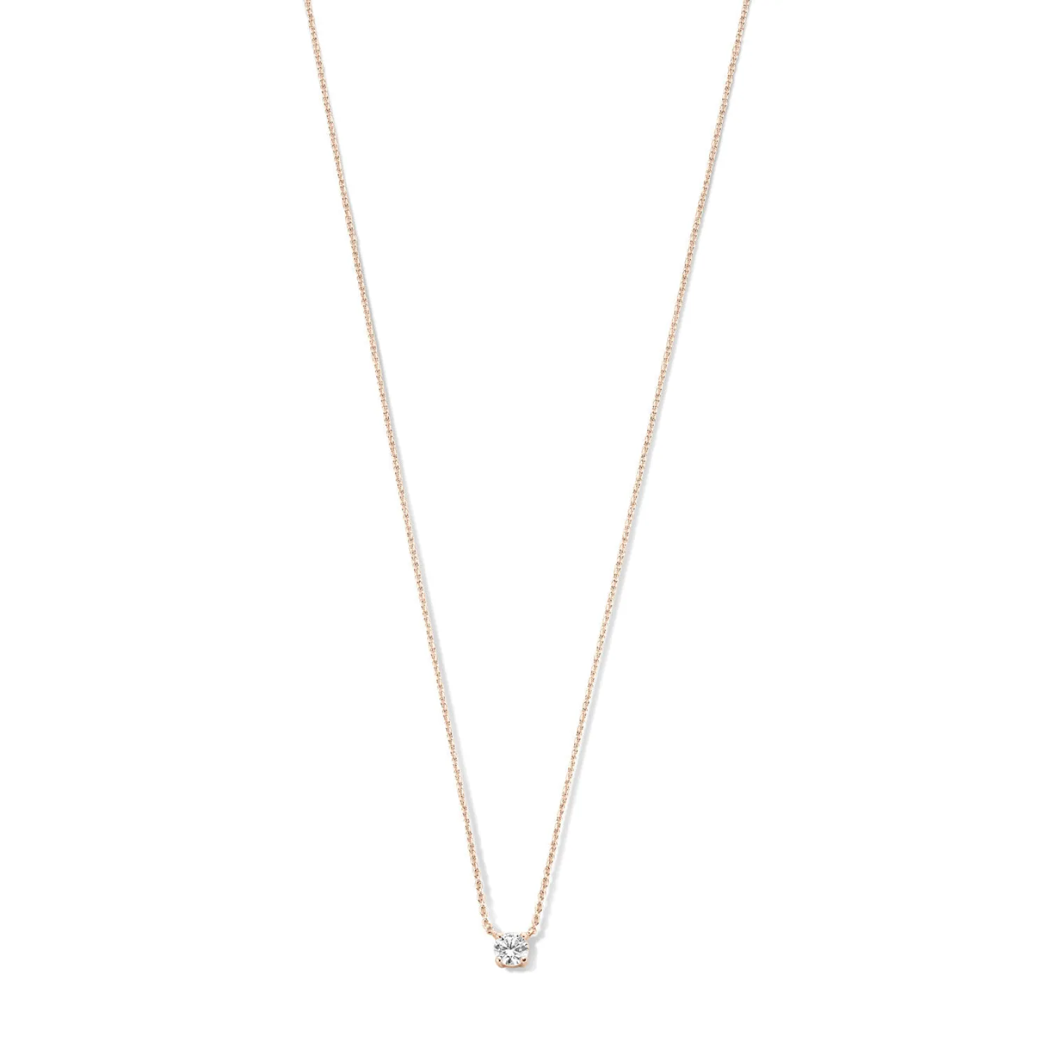 Online La Concorde Garance 14 karaat rosé gouden collier met zirkonia steentje Rosé Gouden Colliers