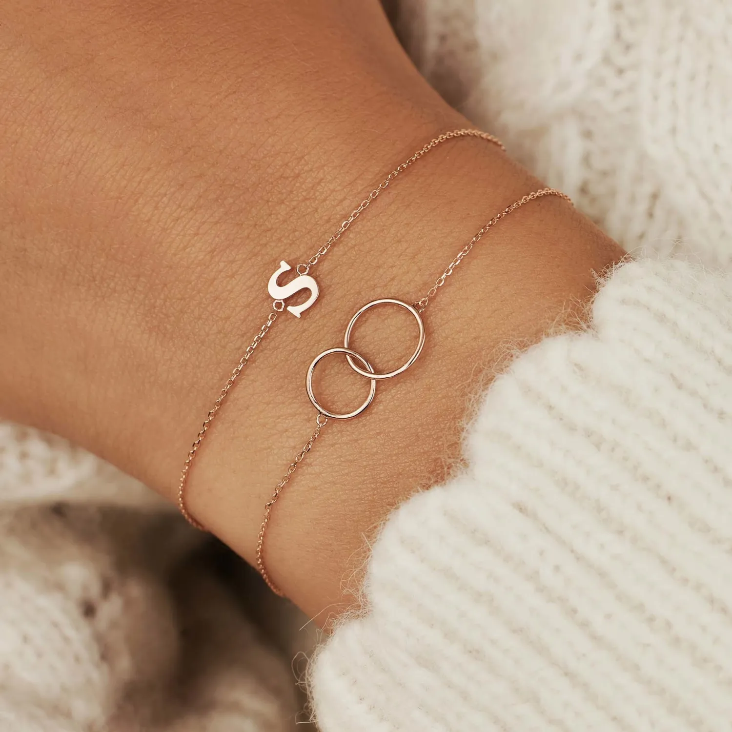 Shop La Concorde Loulou 14 karaat rosé gouden armband met ringetjes Rosé Gouden Armbanden