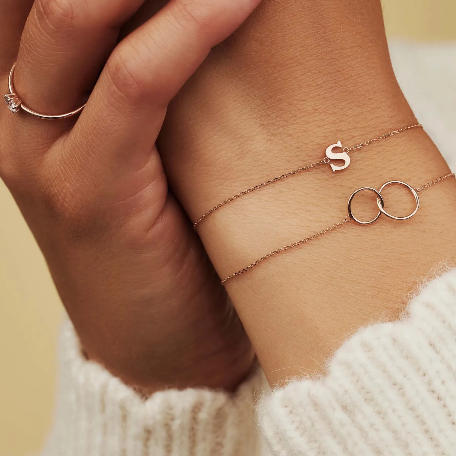 Shop La Concorde Loulou 14 karaat rosé gouden armband met ringetjes Rosé Gouden Armbanden