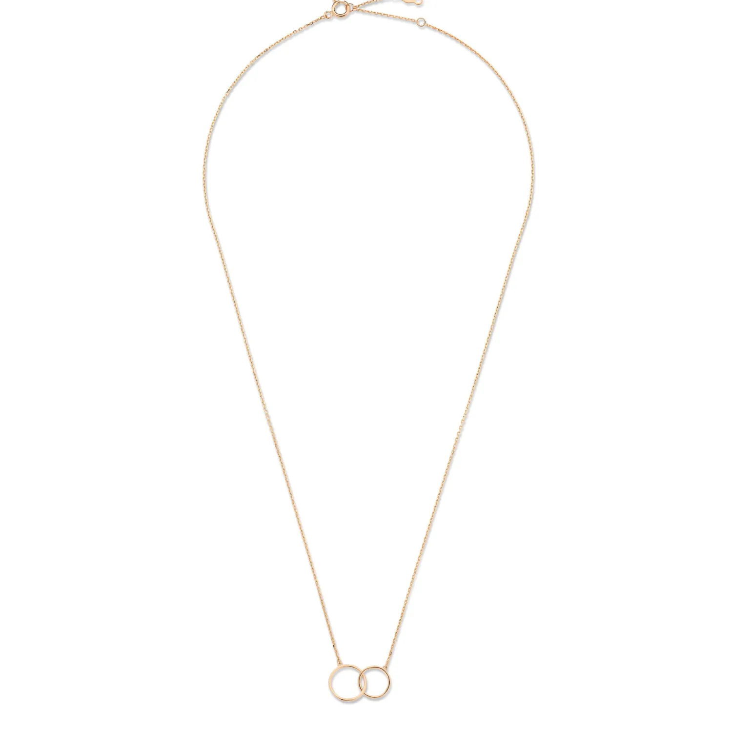 Cheap La Concorde Loulou 14 karaat rosé gouden collier met twee ringen Rosé Gouden Colliers