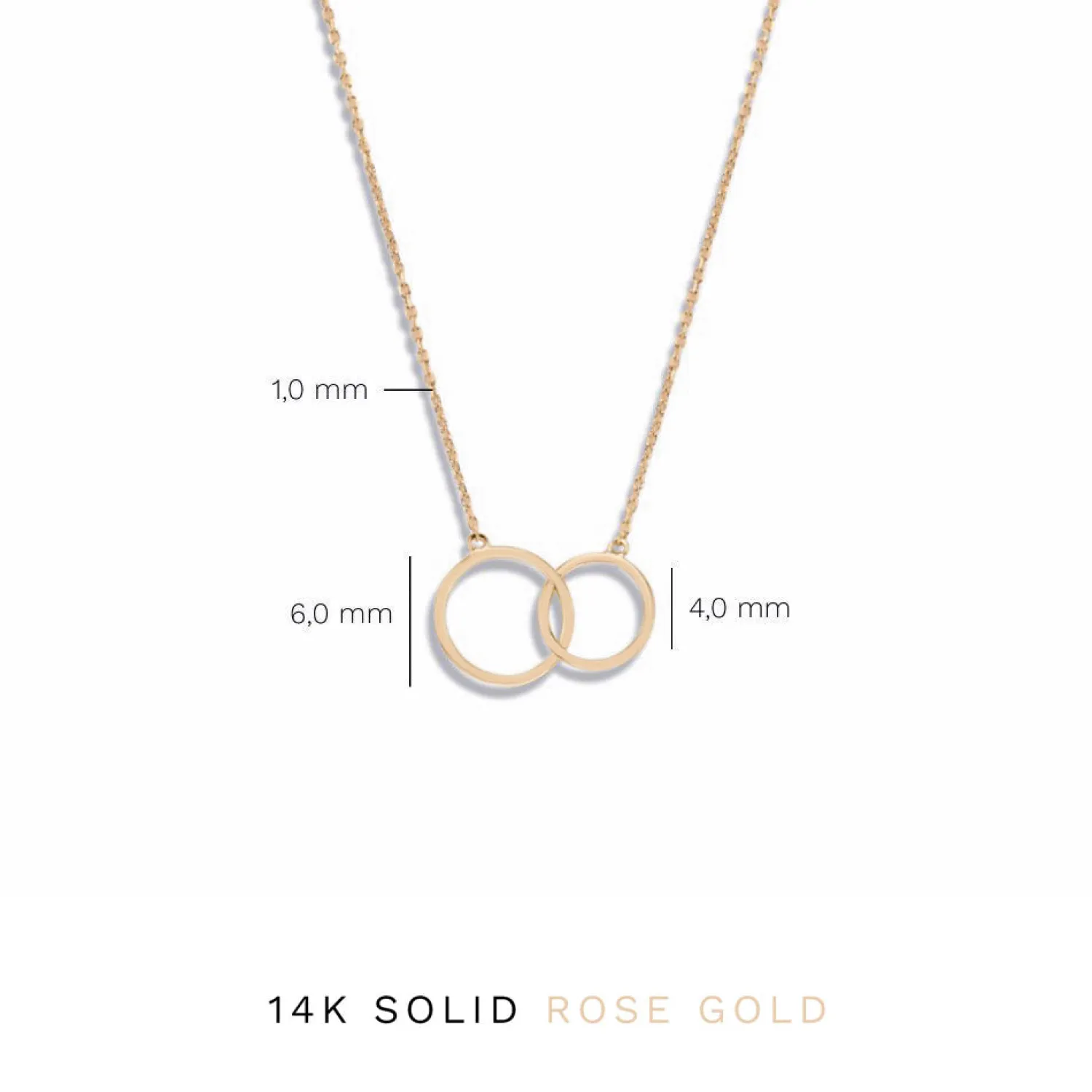 Cheap La Concorde Loulou 14 karaat rosé gouden collier met twee ringen Rosé Gouden Colliers