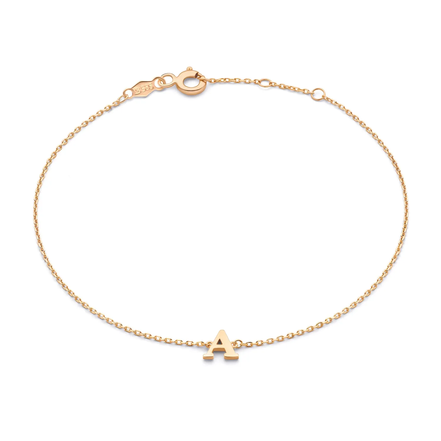 Best Sale La Concorde Rachel 14 karaat rosé gouden initial armband met letter Initialen Sieraden | Rosé Gouden Armbanden