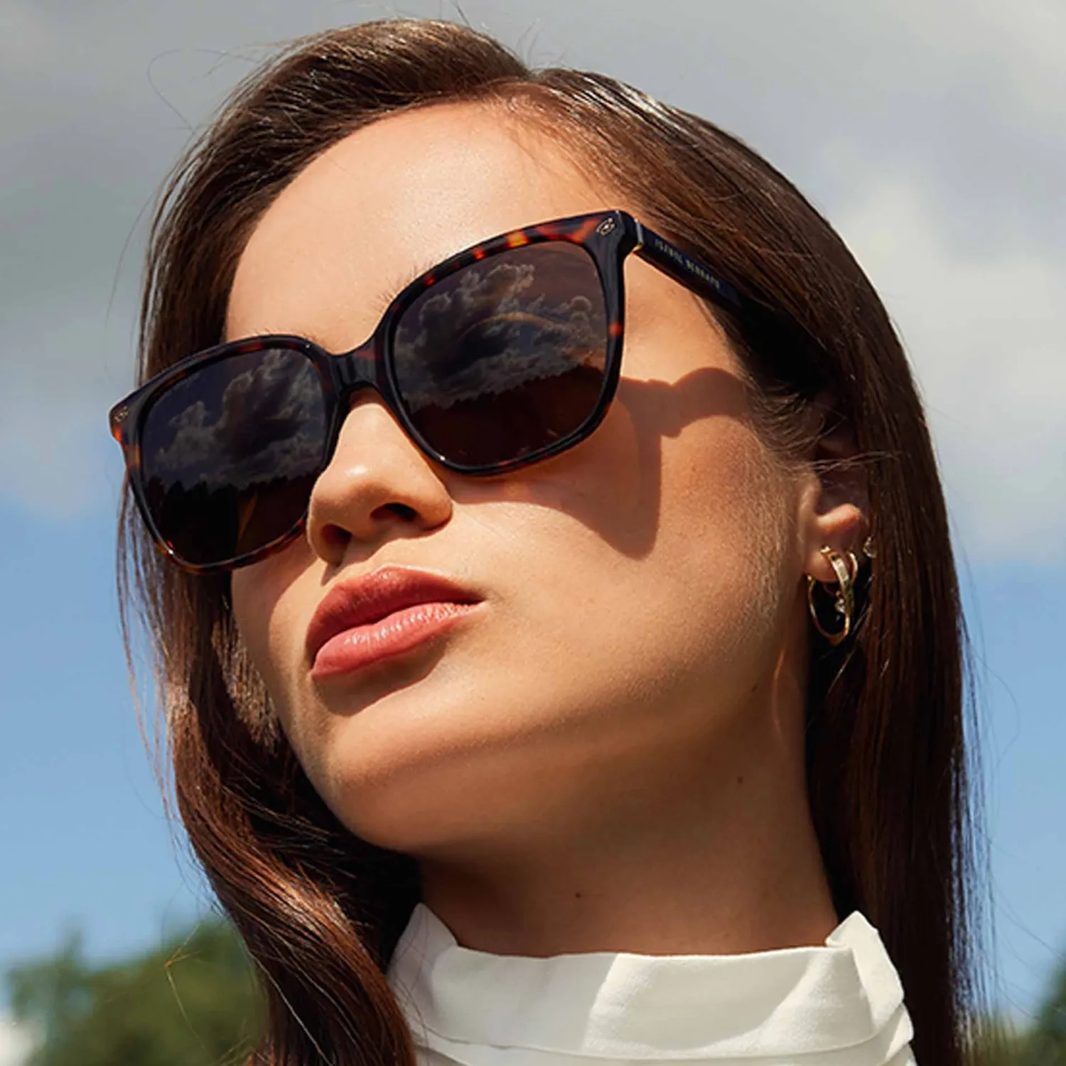 Fashion La Villette Raison bruin tortoise vierkante zonnebril met bruine glazen Zonnebrillen