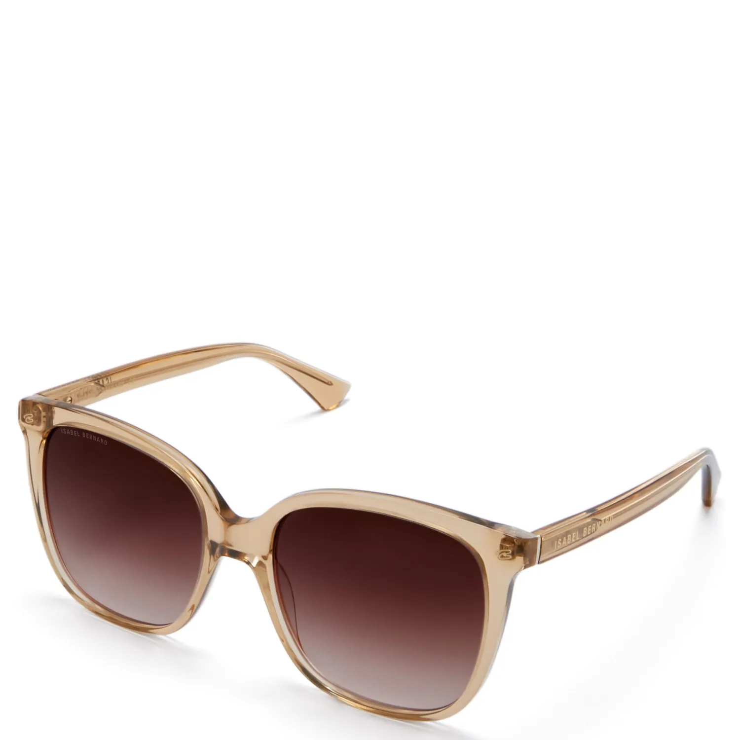 New La Villette Raison transparant beige vierkante zonnebril met bruine gradient glazen Zonnebrillen