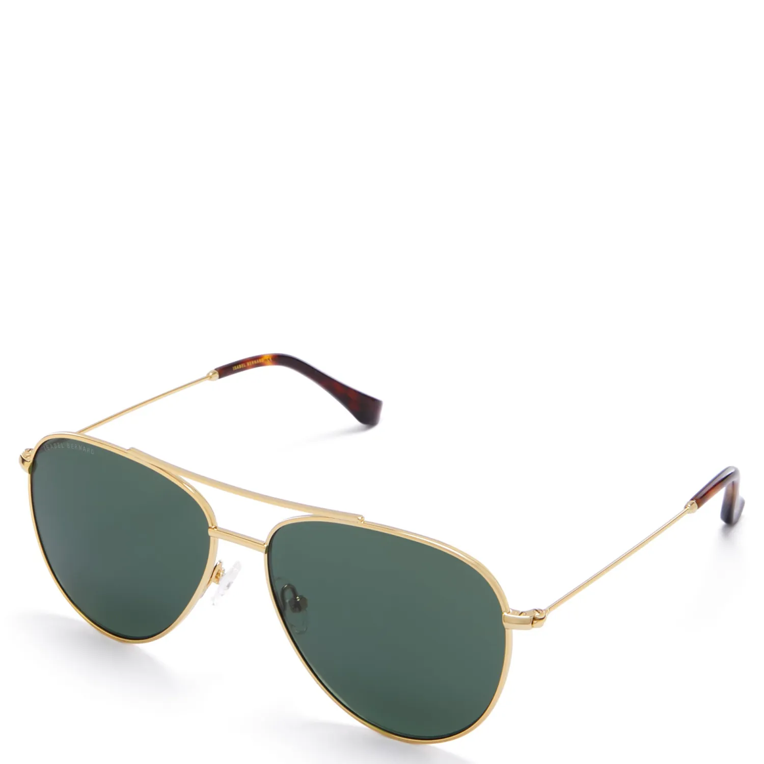 Shop La Villette Remi goudkleurige aviator zonnebril met groene glazen Zonnebrillen