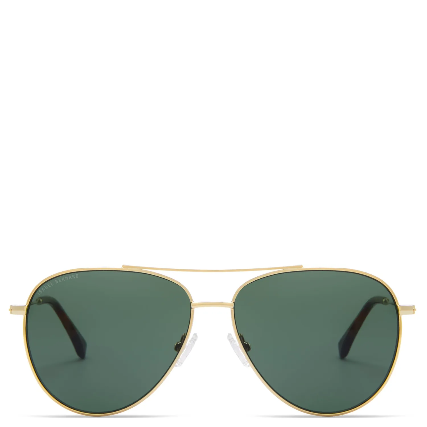 Shop La Villette Remi goudkleurige aviator zonnebril met groene glazen Zonnebrillen