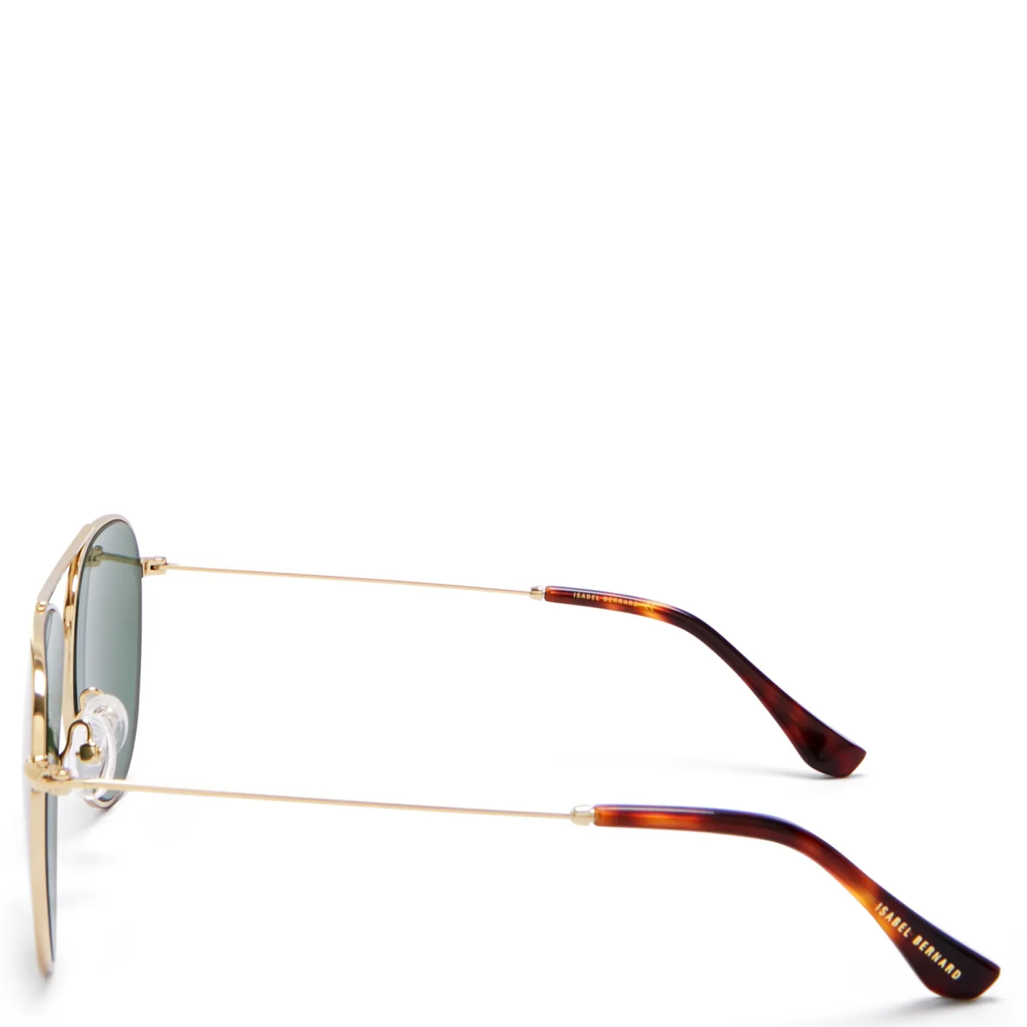 Shop La Villette Remi goudkleurige aviator zonnebril met groene glazen Zonnebrillen