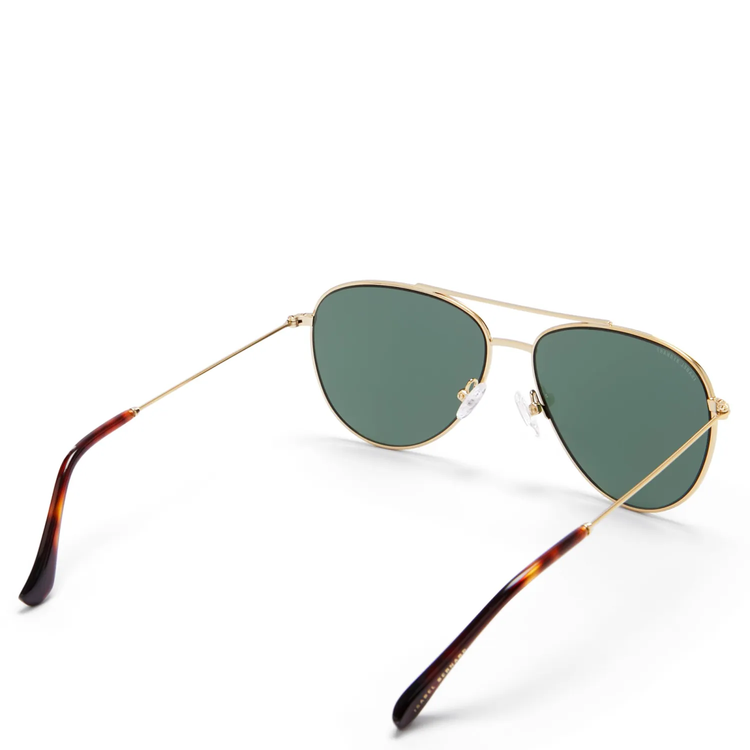 Shop La Villette Remi goudkleurige aviator zonnebril met groene glazen Zonnebrillen
