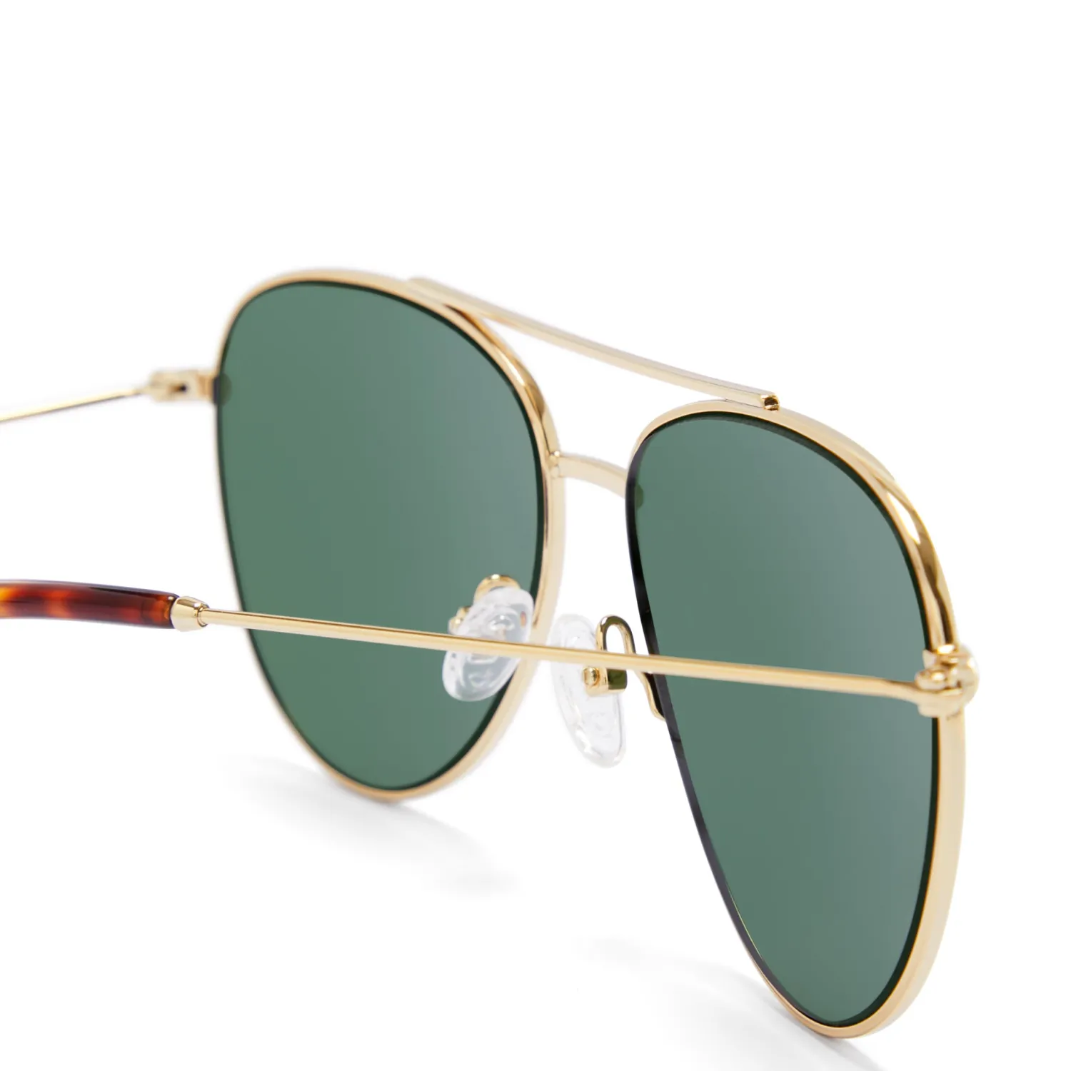 Shop La Villette Remi goudkleurige aviator zonnebril met groene glazen Zonnebrillen