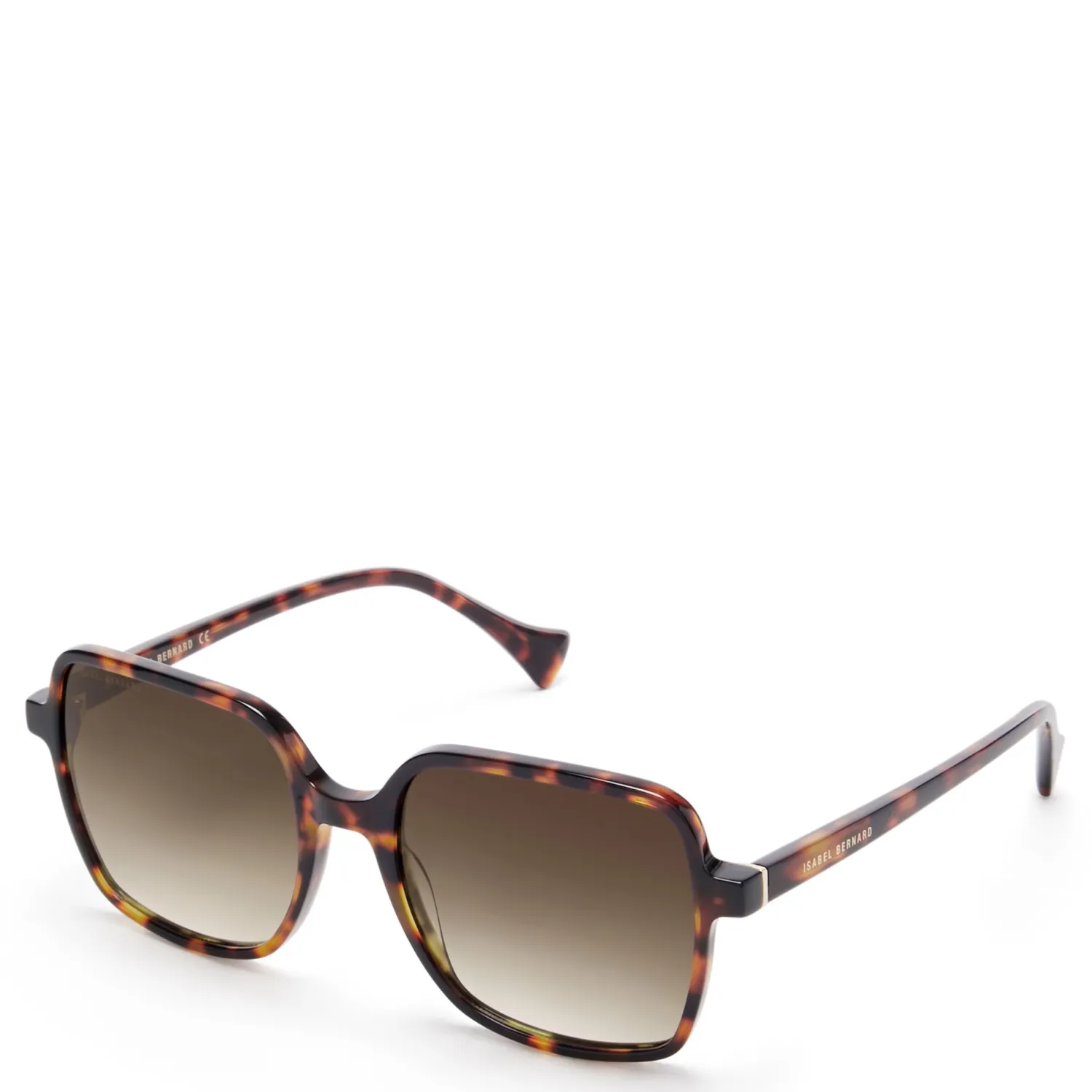 Fashion La Villette Rene bruin tortoise vierkante zonnebril met bruine gradient glazen Zonnebrillen