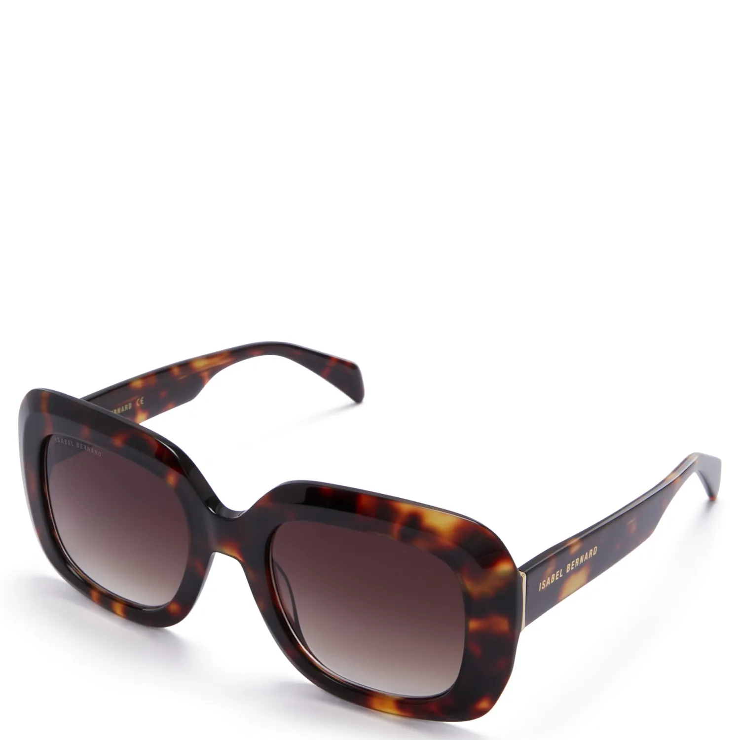 Cheap La Villette Rive bruin tortoise vierkante zonnebril met bruine glazen Zonnebrillen