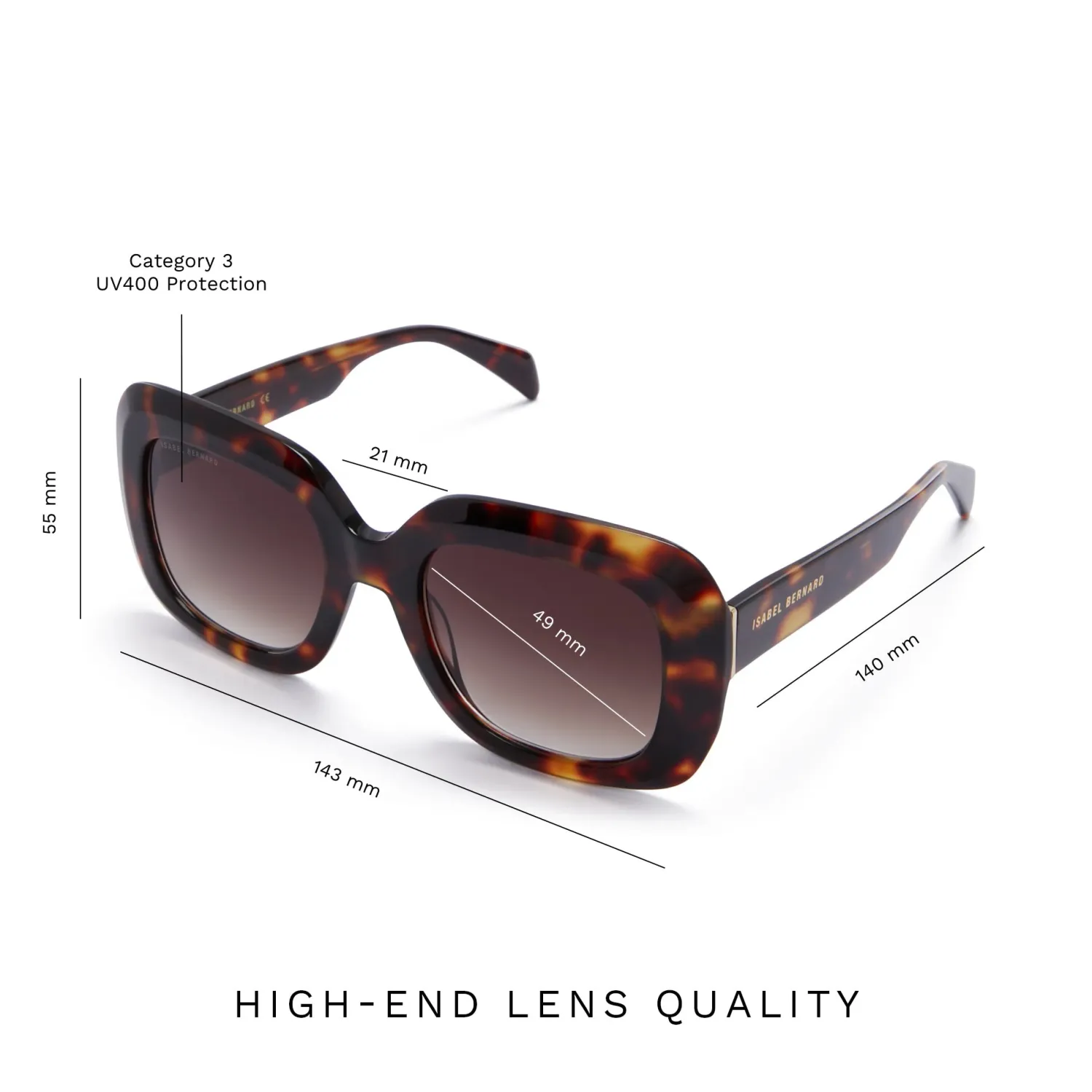 Cheap La Villette Rive bruin tortoise vierkante zonnebril met bruine glazen Zonnebrillen