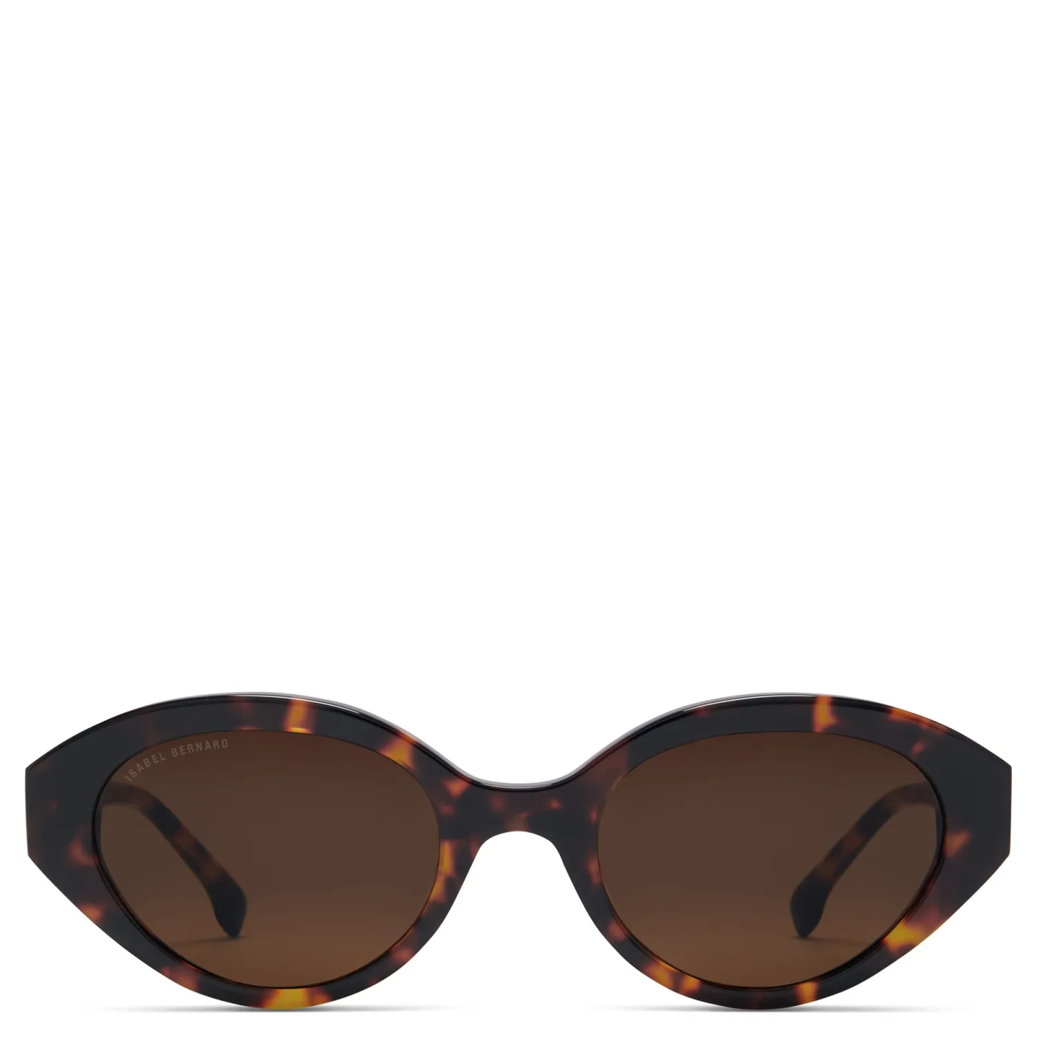 Online La Villette Rosaire bruin tortoise ovale zonnebril met bruine glazen Zonnebrillen