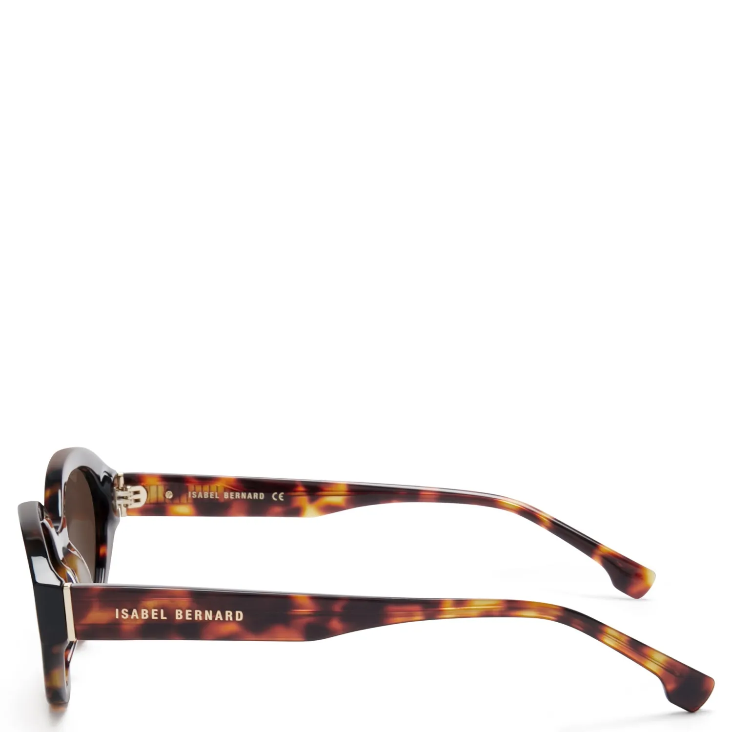 Online La Villette Rosaire bruin tortoise ovale zonnebril met bruine glazen Zonnebrillen