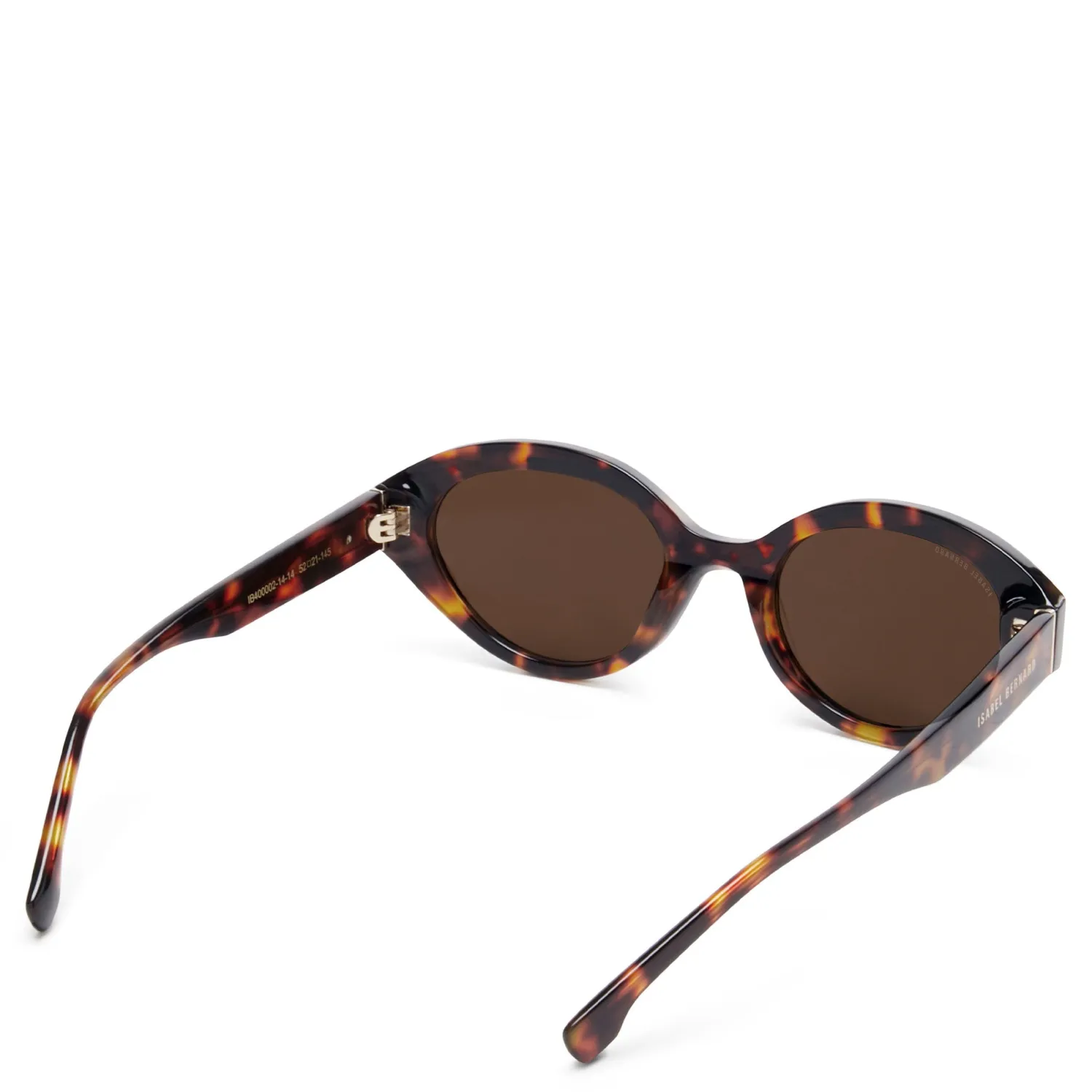 Online La Villette Rosaire bruin tortoise ovale zonnebril met bruine glazen Zonnebrillen