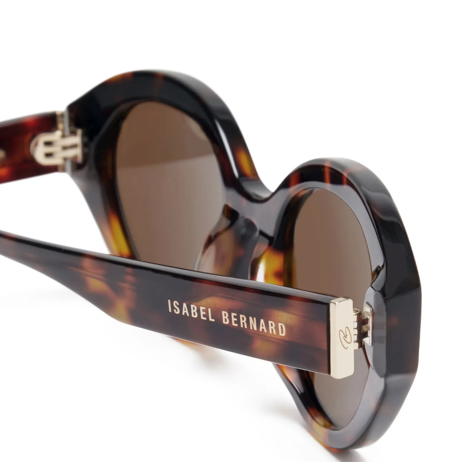 Online La Villette Rosaire bruin tortoise ovale zonnebril met bruine glazen Zonnebrillen