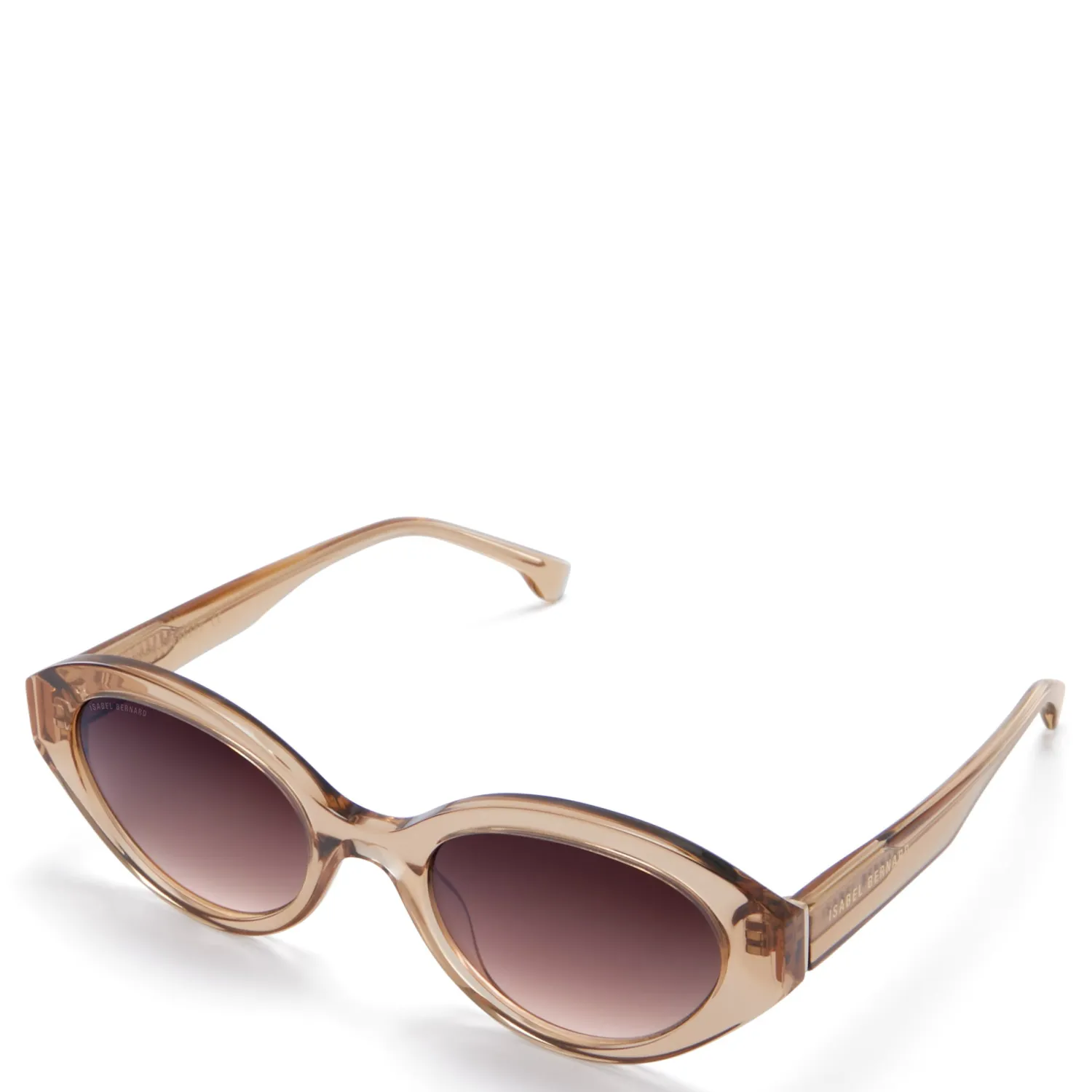 Shop La Villette Rosaire transparant beige ovale zonnebril met bruine gradient glazen Zonnebrillen