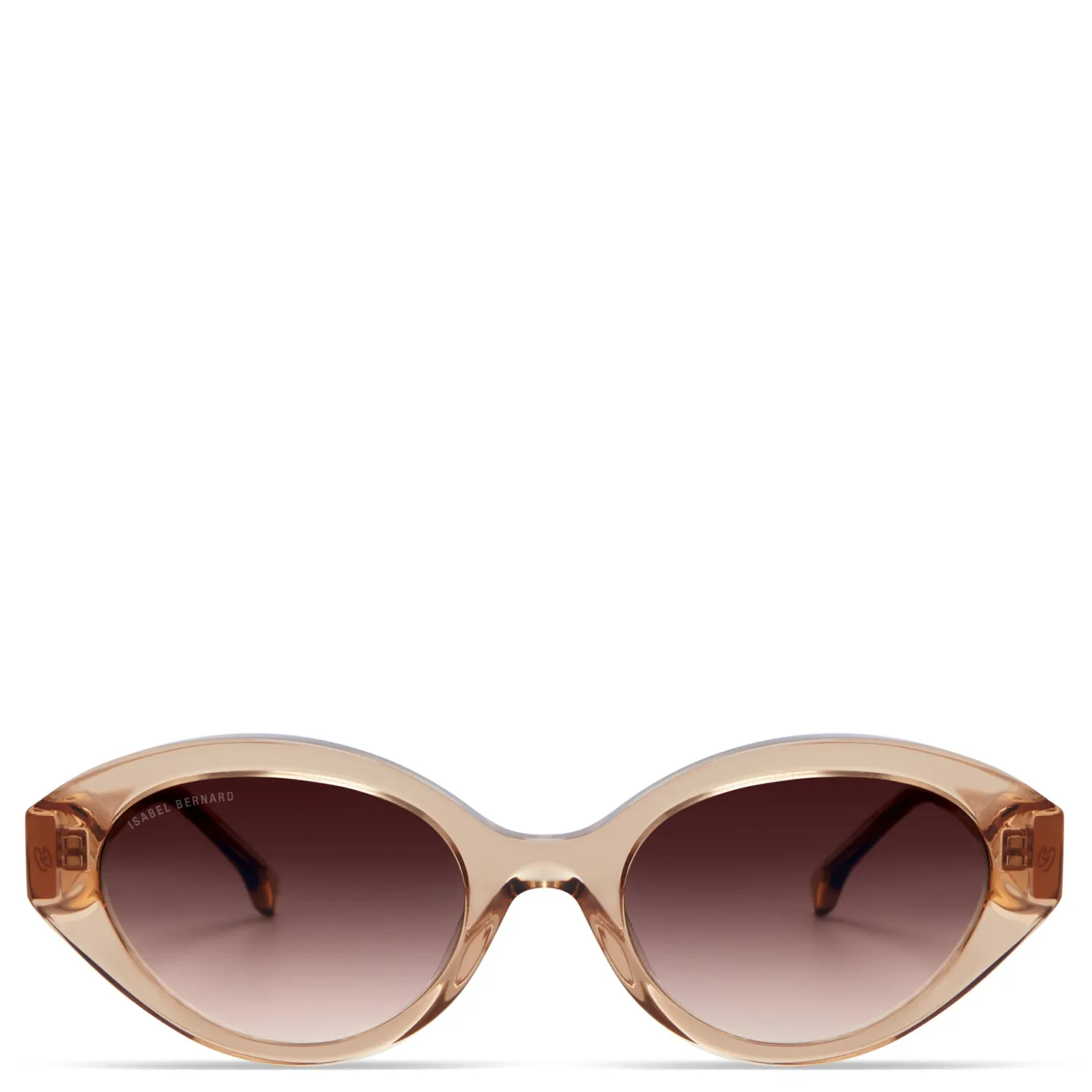 Shop La Villette Rosaire transparant beige ovale zonnebril met bruine gradient glazen Zonnebrillen
