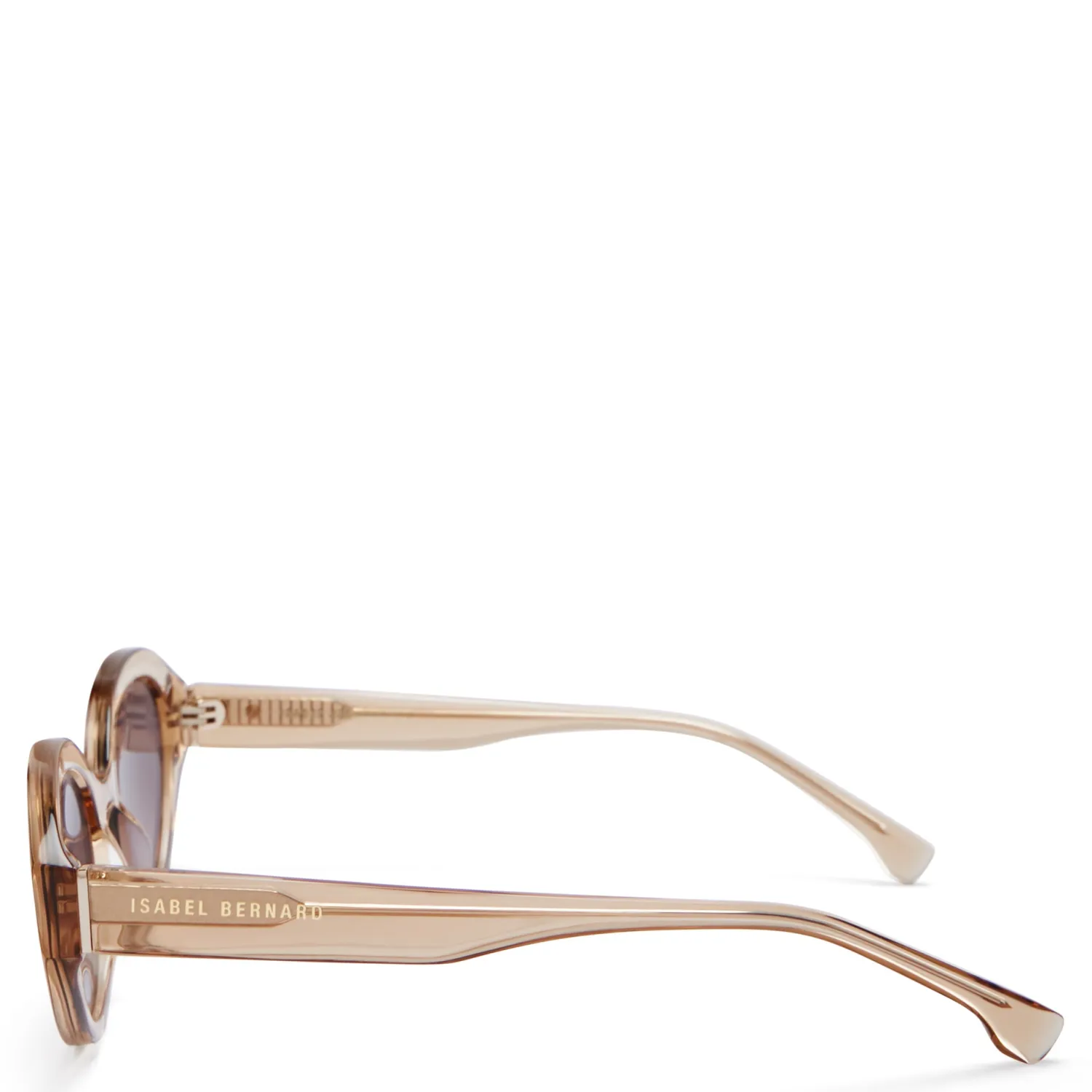 Shop La Villette Rosaire transparant beige ovale zonnebril met bruine gradient glazen Zonnebrillen