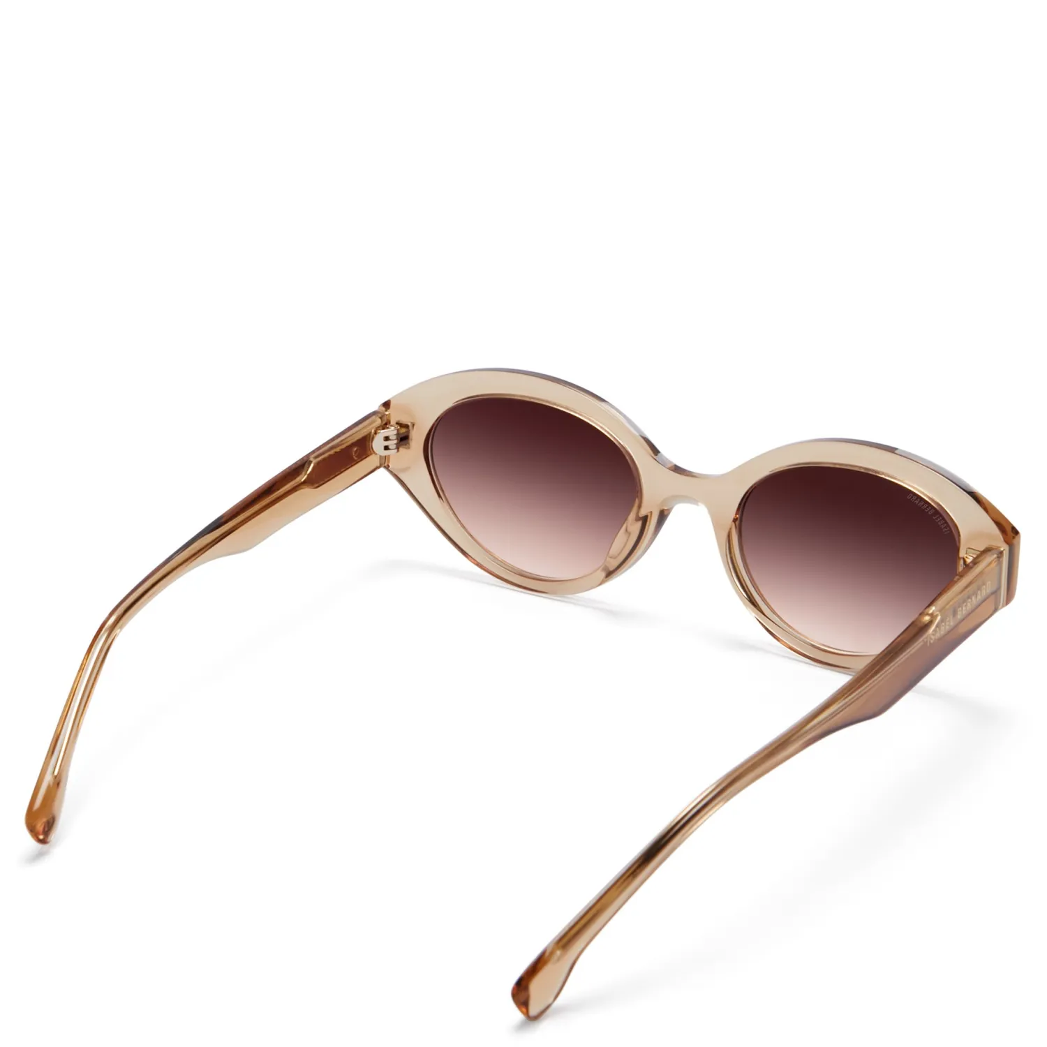 Shop La Villette Rosaire transparant beige ovale zonnebril met bruine gradient glazen Zonnebrillen