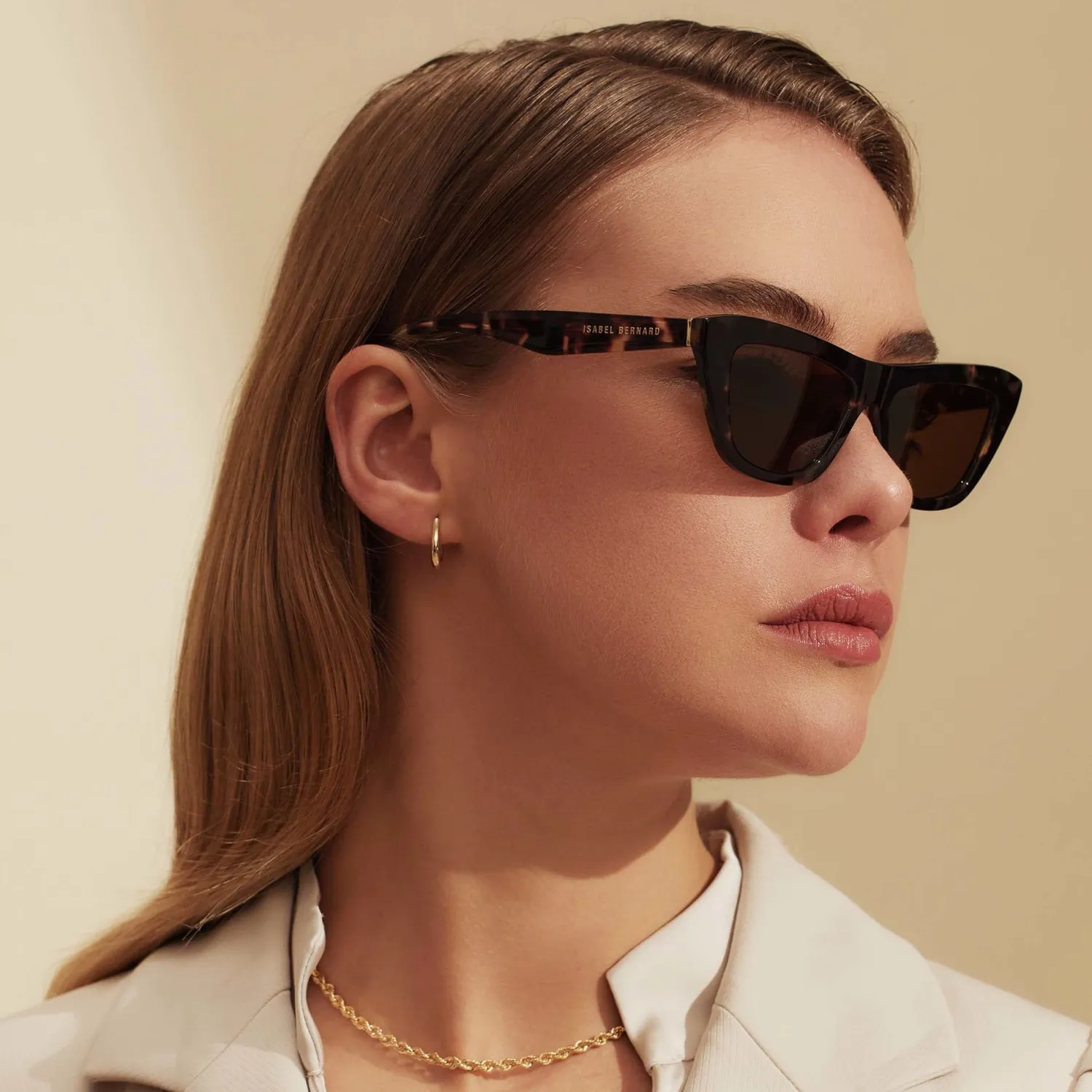 New La Villette Roselin bruin tortoise cat eye zonnebril met bruine glazen Zonnebrillen