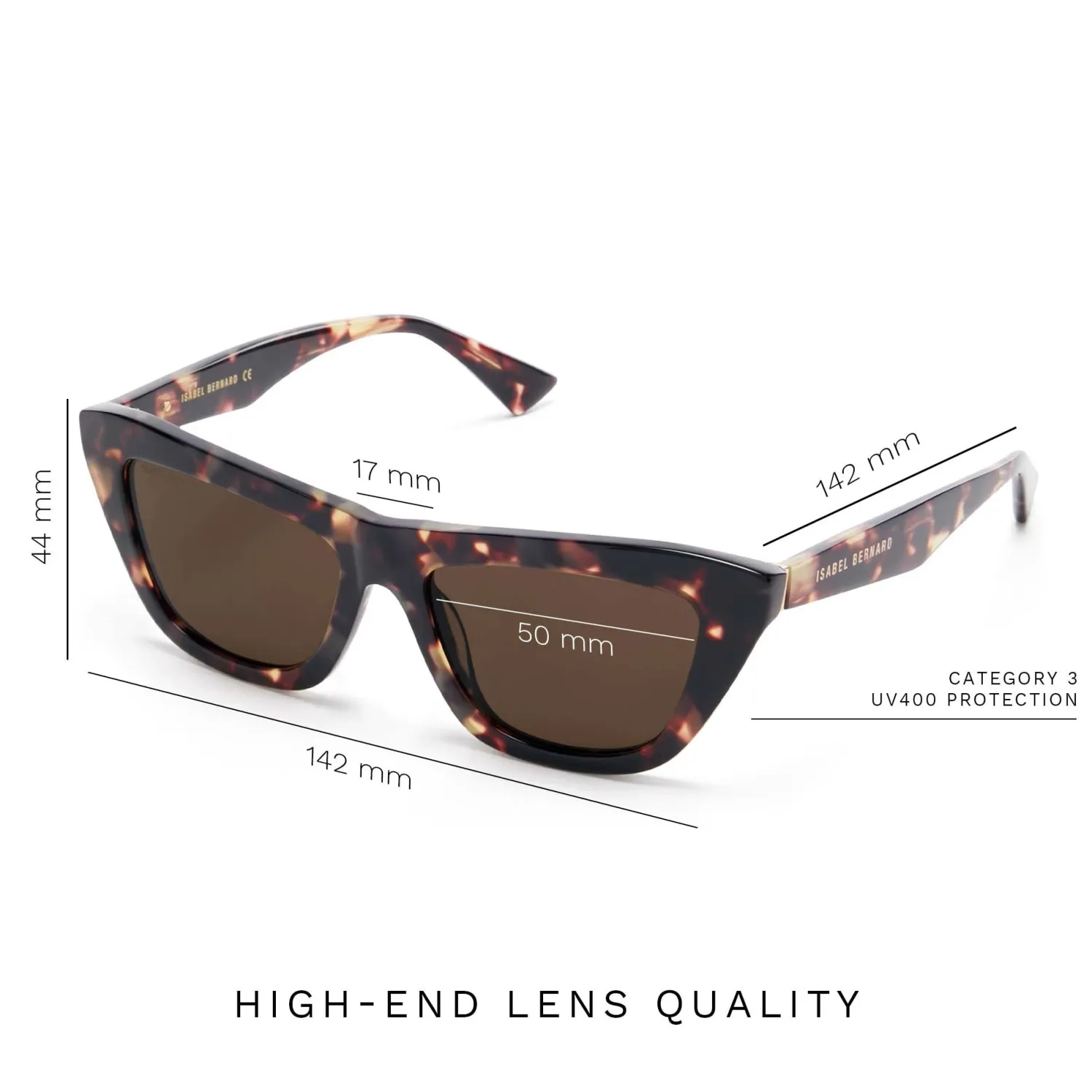 New La Villette Roselin bruin tortoise cat eye zonnebril met bruine glazen Zonnebrillen