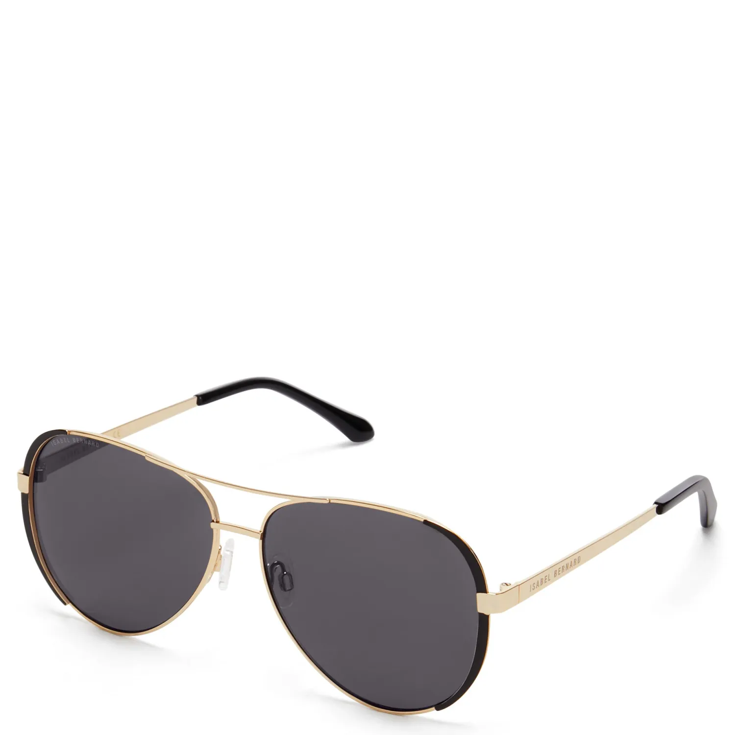 Store La Villette Roxanne goudkleurige aviator zonnebril met zwarte glazen Zonnebrillen
