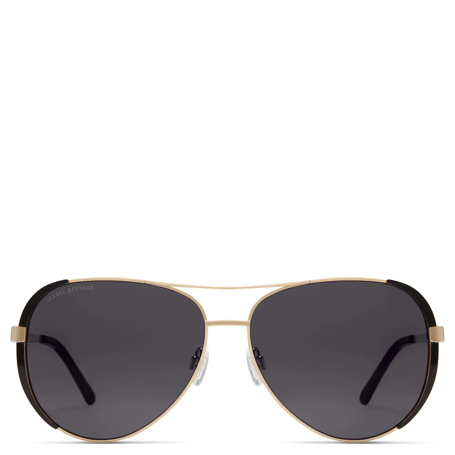 Store La Villette Roxanne goudkleurige aviator zonnebril met zwarte glazen Zonnebrillen