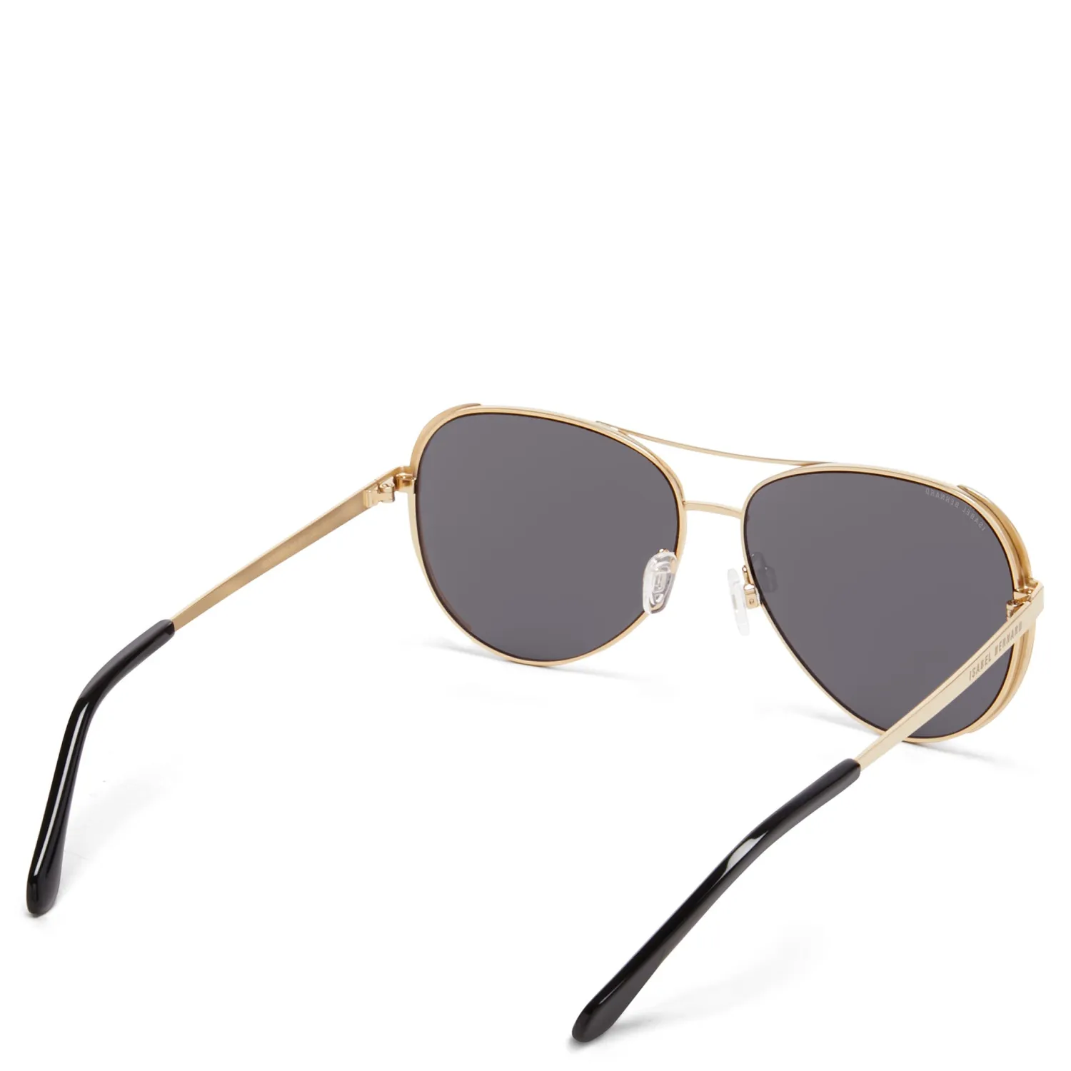 Store La Villette Roxanne goudkleurige aviator zonnebril met zwarte glazen Zonnebrillen