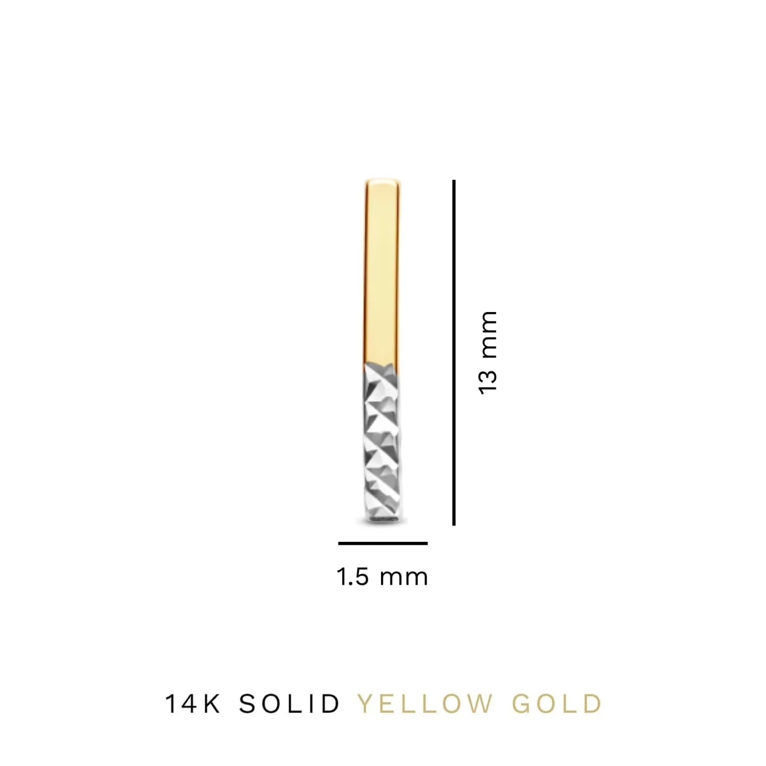Hot Le Marais Alice 14 karaat gouden oorknoppen met diamond cut Oorknoppen