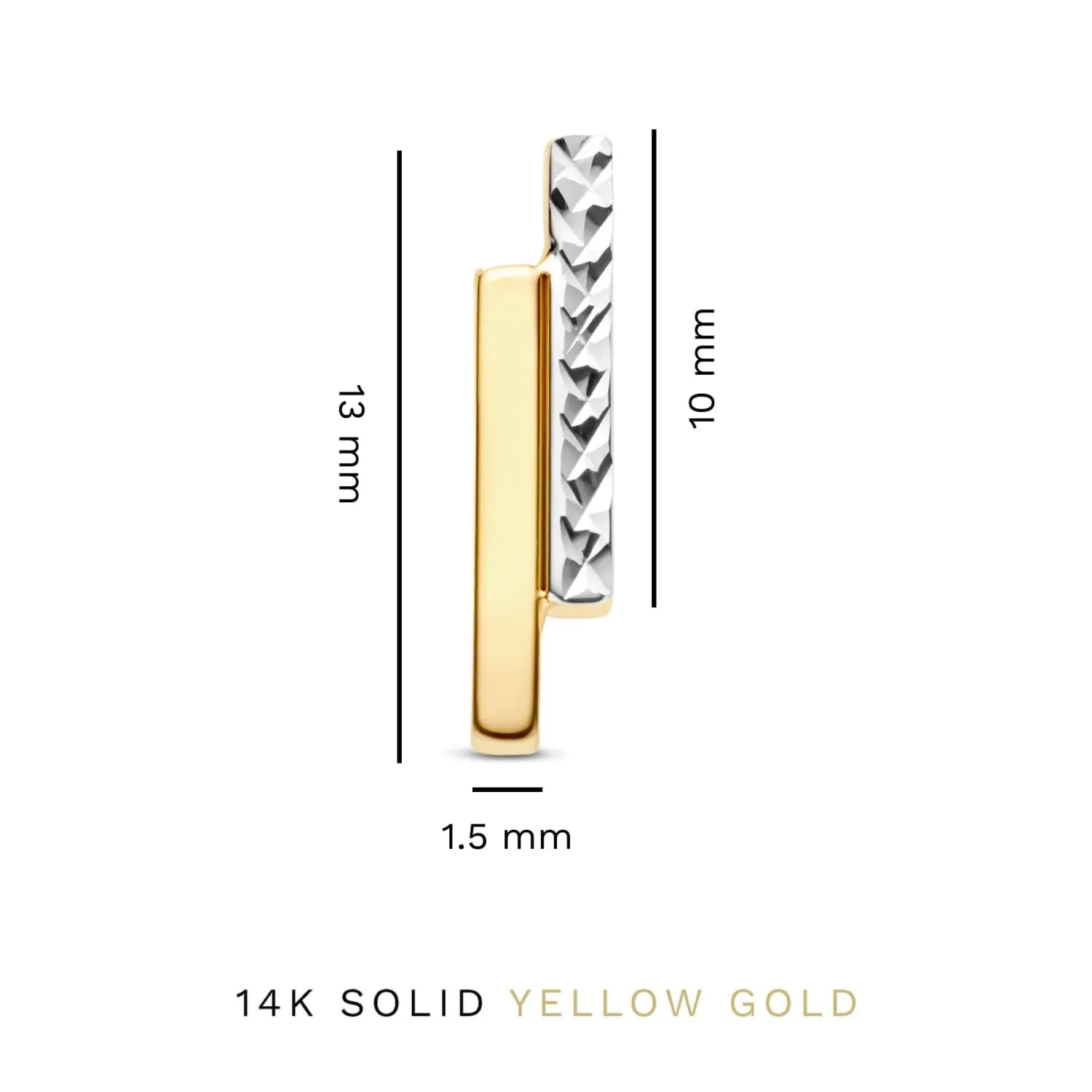 New Le Marais Alice 14 karaat gouden oorknoppen met diamond cut Oorknoppen