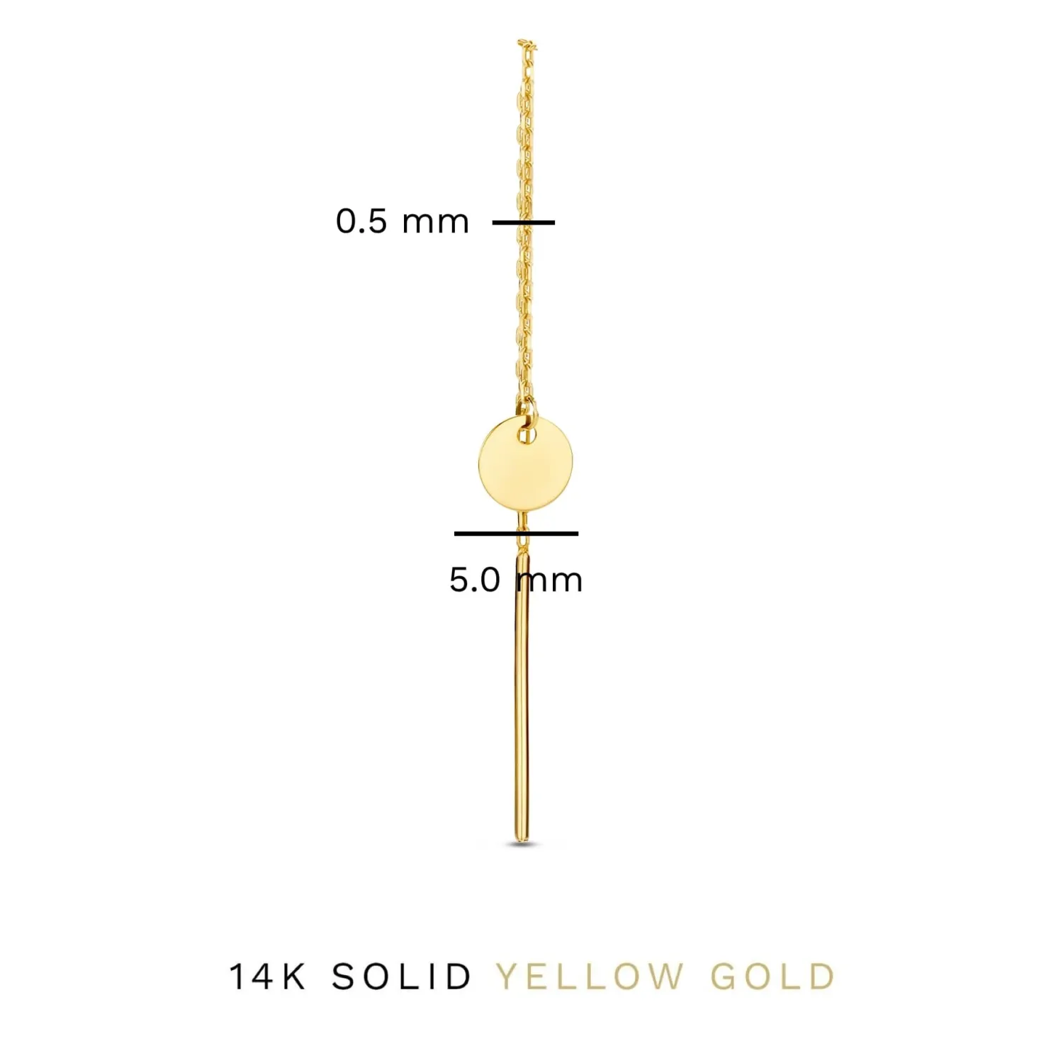 Shop Le Marais Jeanne 14 karaat gouden doortrek oorbellen met muntje Oorhangers