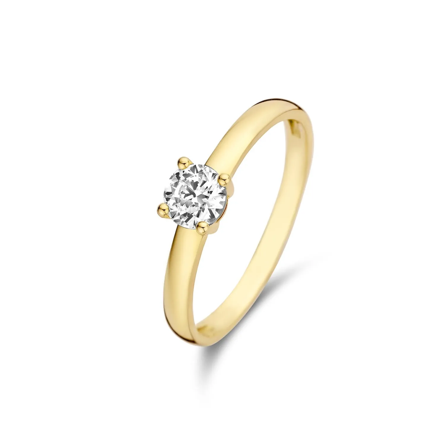 Best Sale Le Marais Soleil 14 karaat gouden ring met zirkonia steen Ringen Met Steentjes | Verlovingsringen