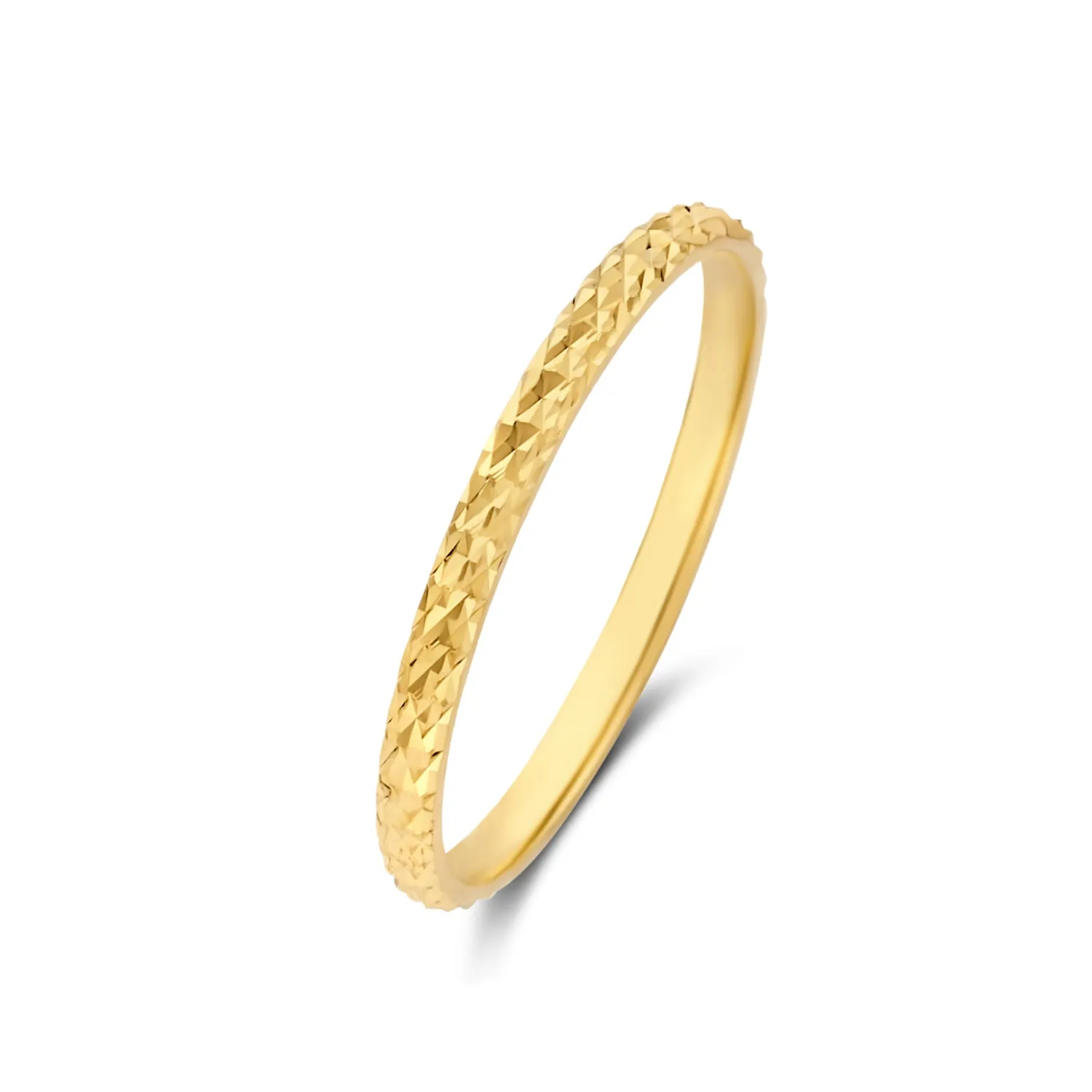 Clearance Rivoli Laura 14 karaat gouden ring met diamond cut Stacking Ringen