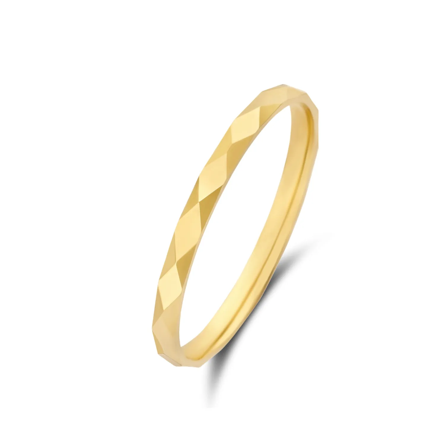 Sale Rivoli Laura 14 karaat gouden ring met diamond cut Stacking Ringen