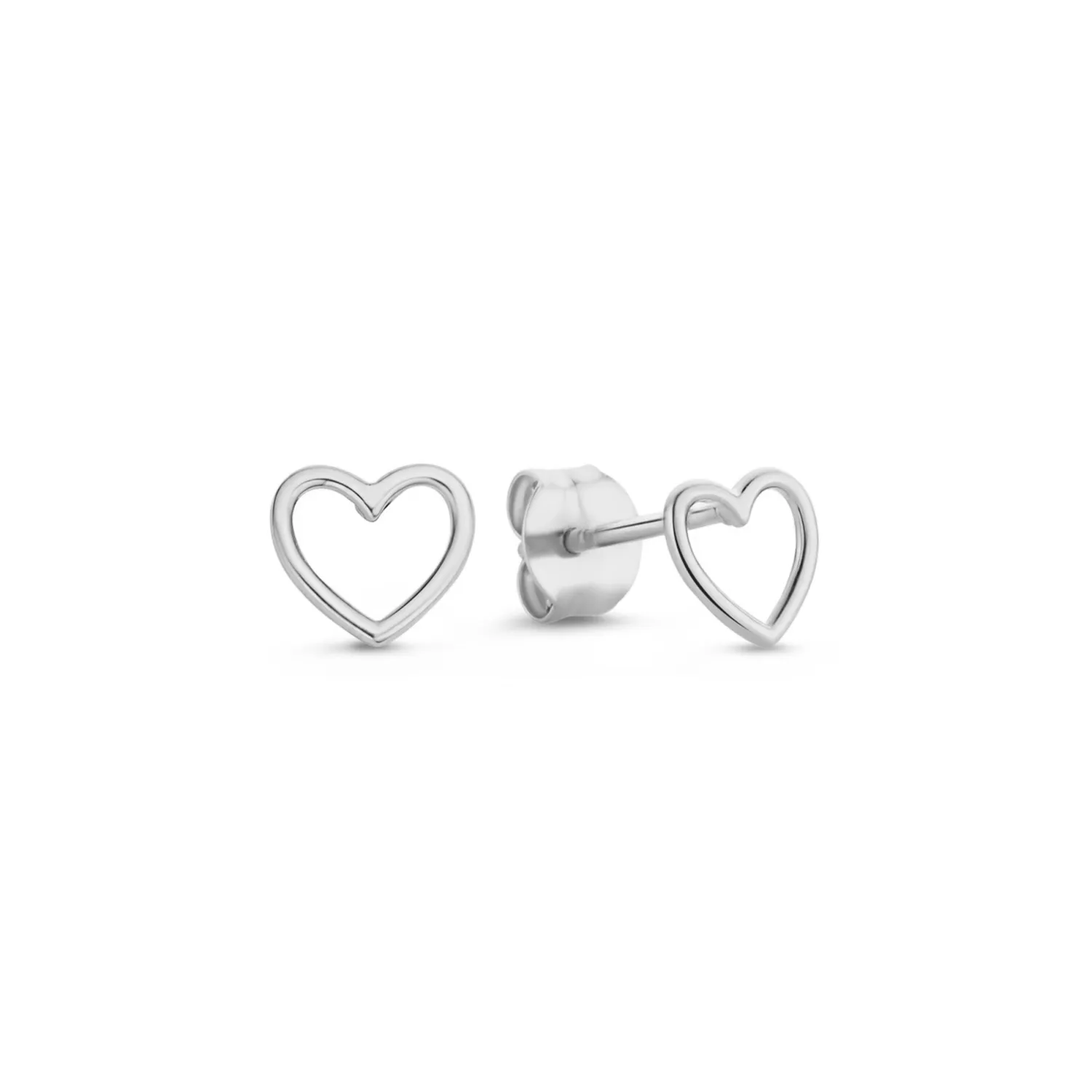 Clearance Saint Germain Amore 14 karaat witgouden oorknoppen met hartje Witgouden Oorbellen | Hartjes Oorbellen