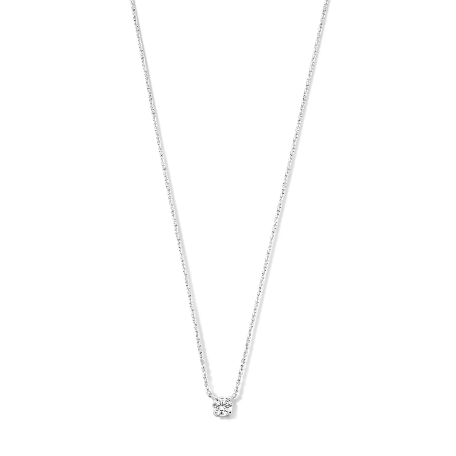 Cheap Saint Germain Garance 14 karaat witgouden collier met zirkonia steentje Witgouden Colliers