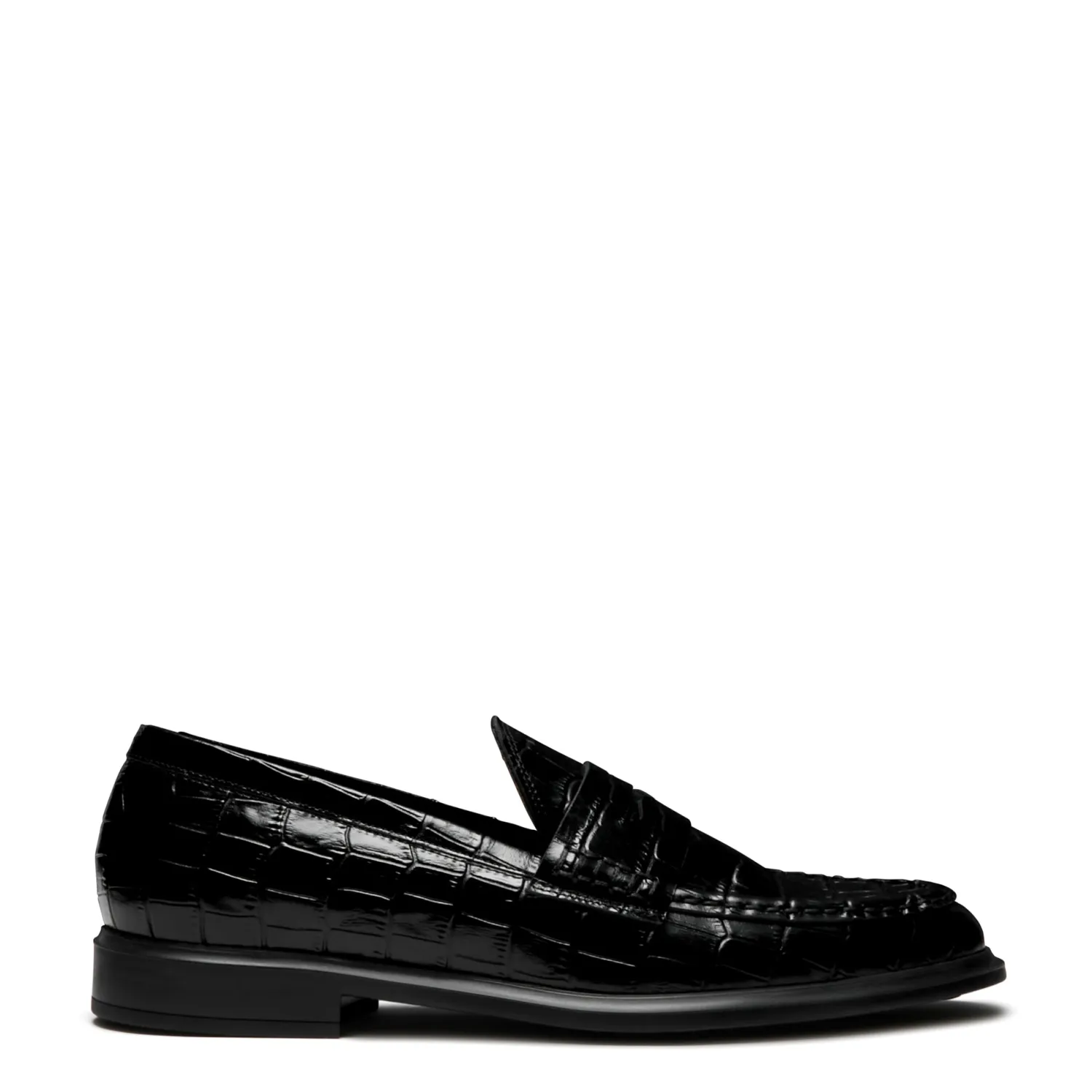 Outlet Vendôme Blandine croco zwarte leren loafers van kalfsleer Loafers