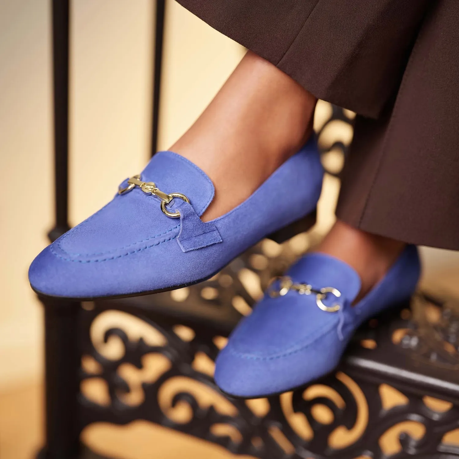 Outlet Vendôme Fleur blauwe suède loafers Loafers