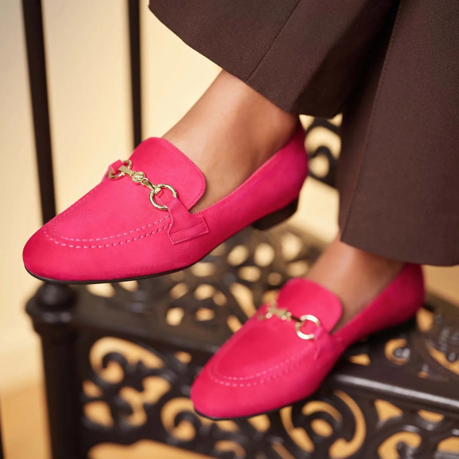 Clearance Vendôme Fleur fuchsia suède loafers Loafers