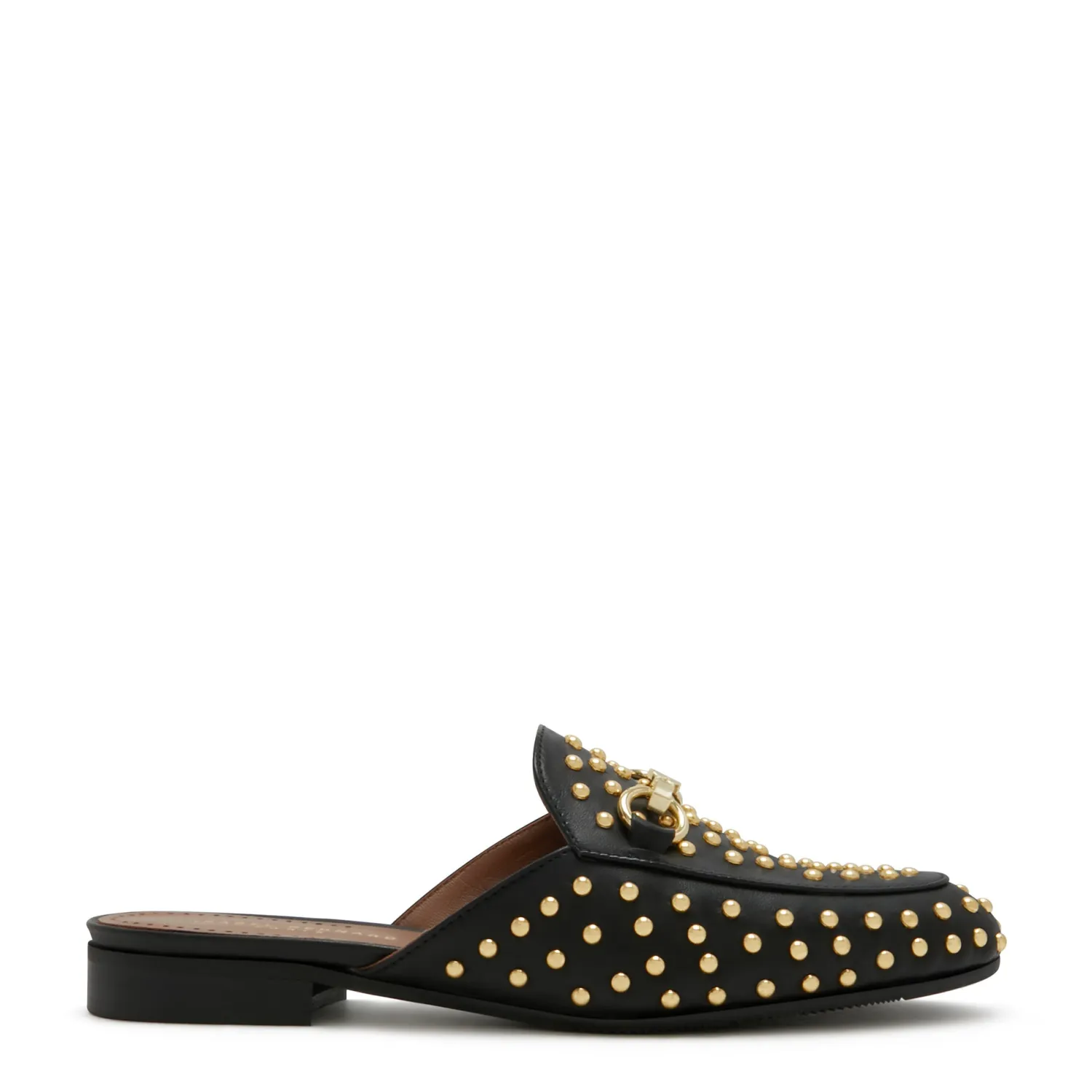 Shop Vendôme Fleur zwarte kalfsleren slipper loafers met studs Loafers