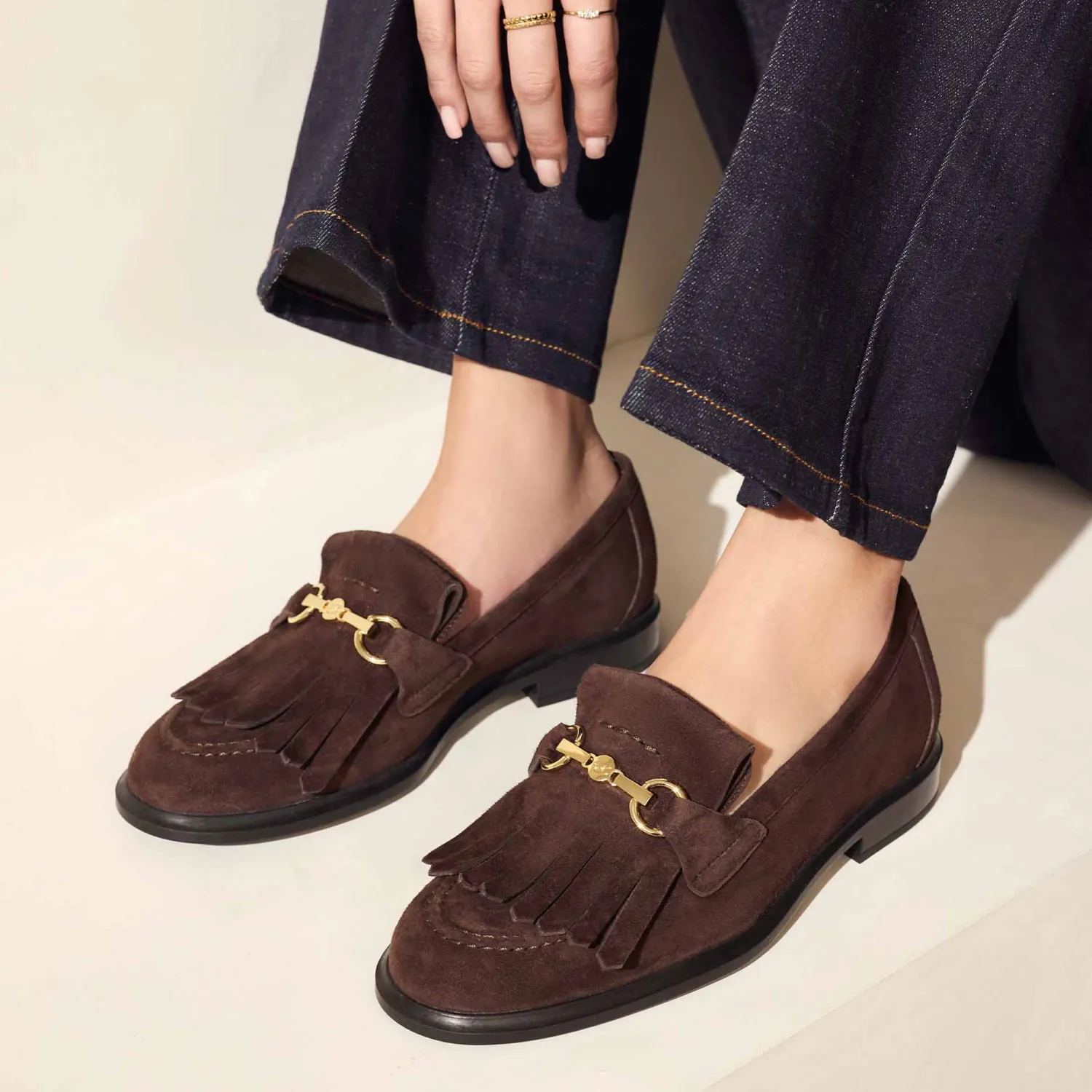 Best Vendôme Lave bruine suède loafers van kalfsleer Loafers